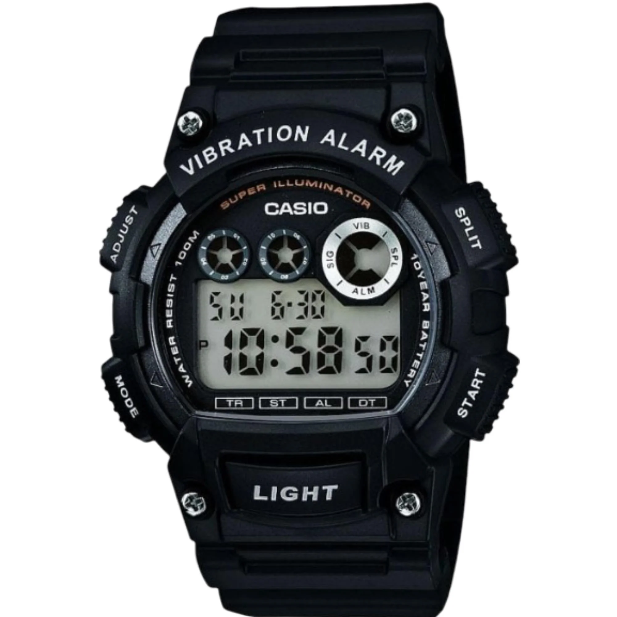 Casio Collection Quartz Digital Black Resin Strap Unisex Watch W-735H-1AVEF