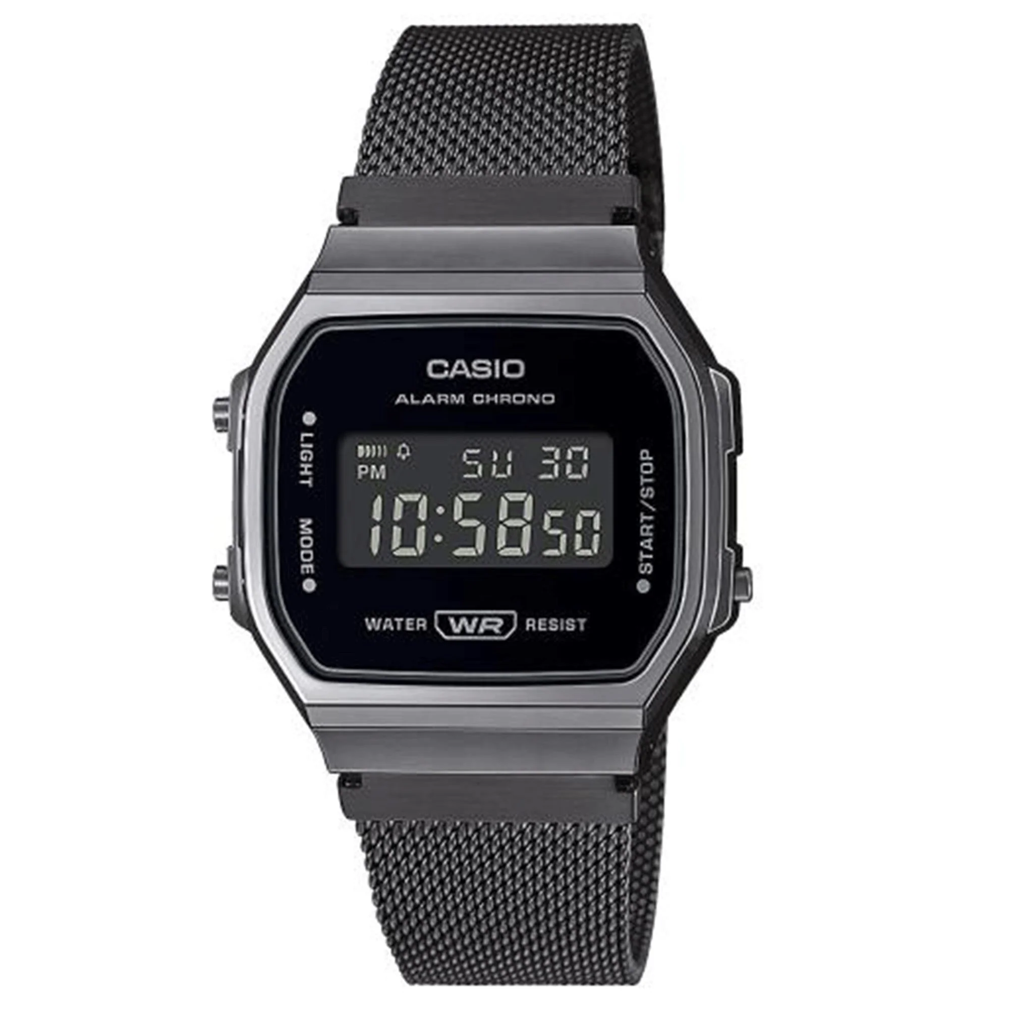Casio Collection Quartz Black Dial Gunmetal Grey Stainless Steel Bracelet Unisex Watch A168WEMB-1BEF - Image 3