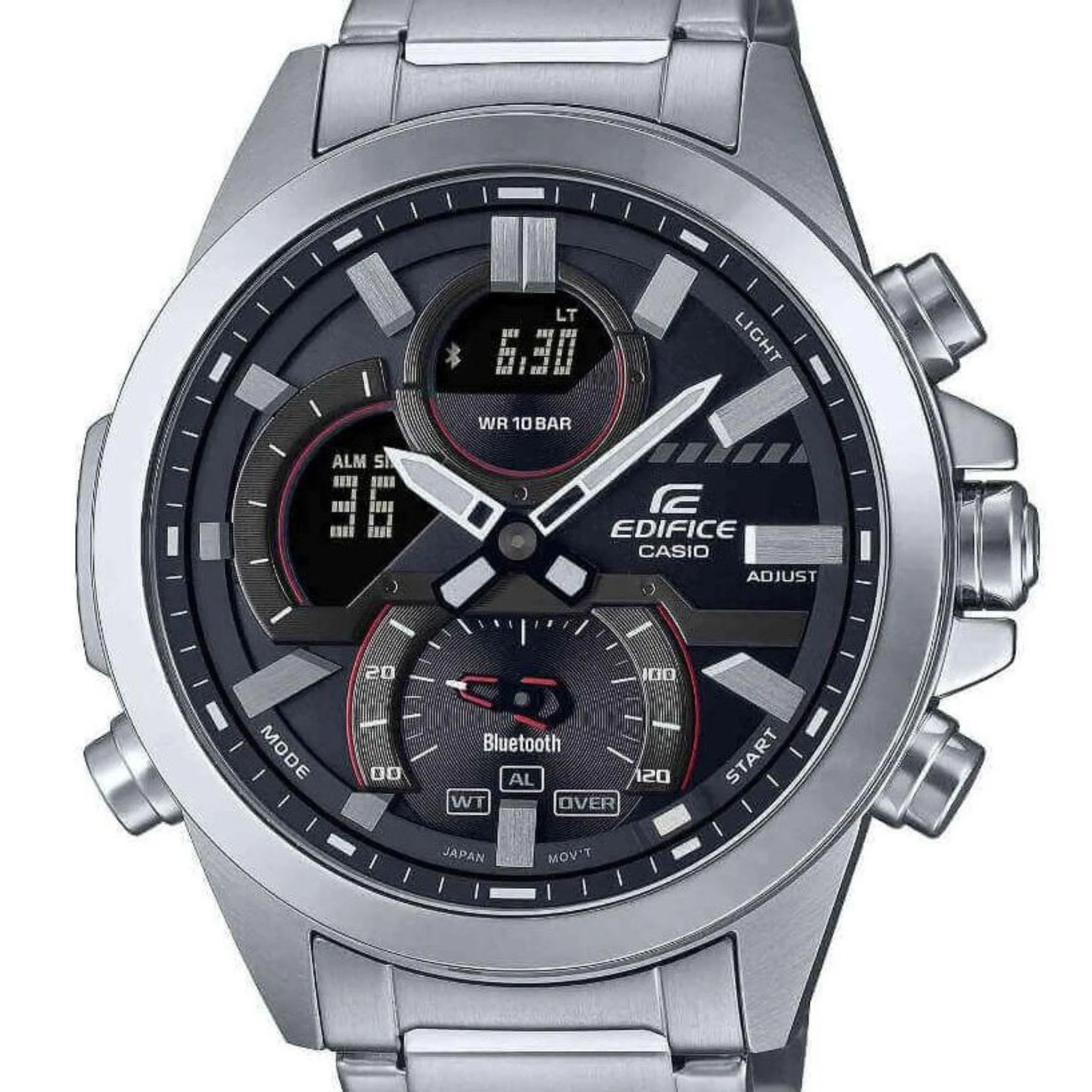 Casio Edifice Analogue-Digital Bluetooth Black Dial Steel Bracelet Men's Watch ECB-30D-1AEF - Image 5