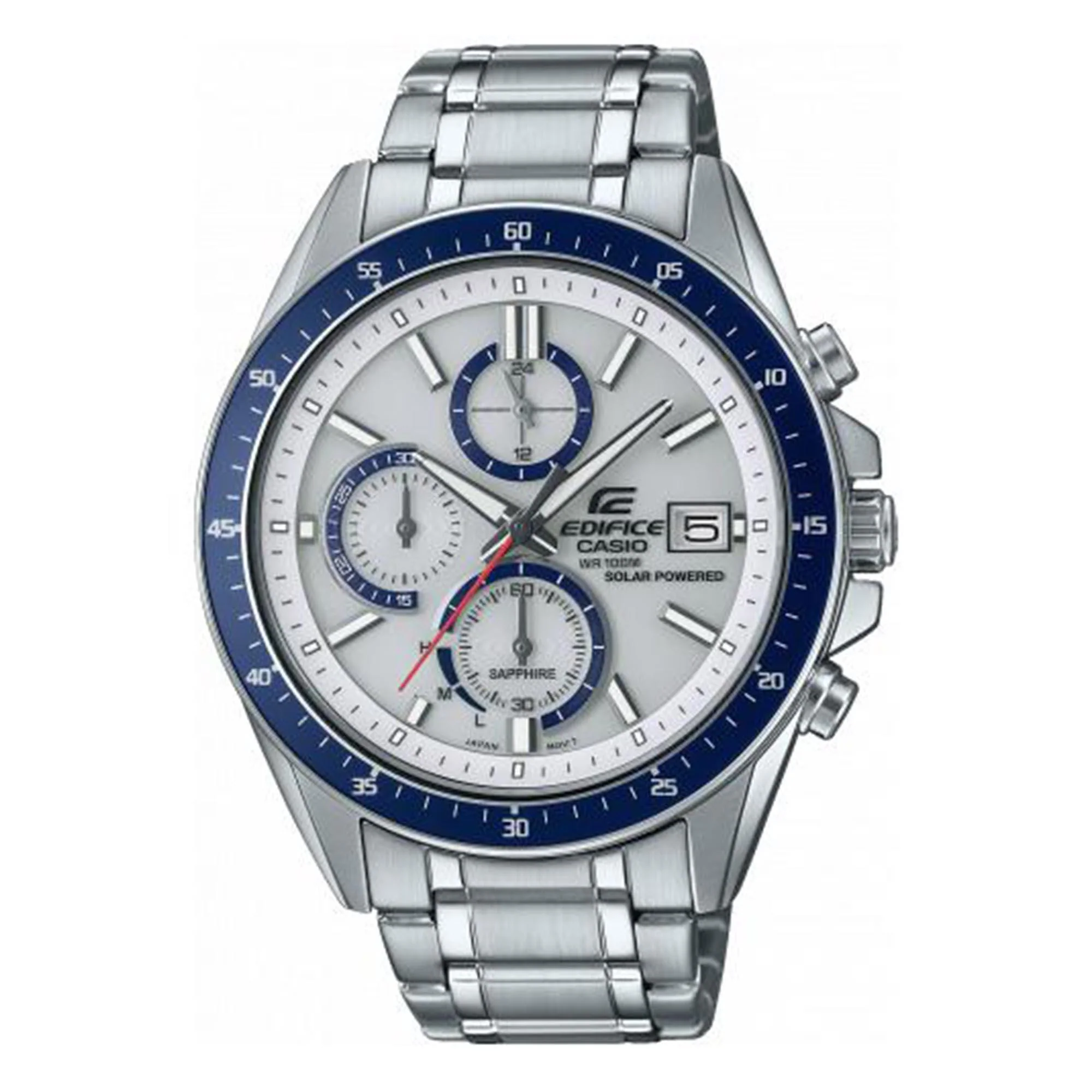 Casio Edifice Solar White Dial Steel Bracelet Chronograph Mens Watch EFS-S510D-7BVUEF - Image 2