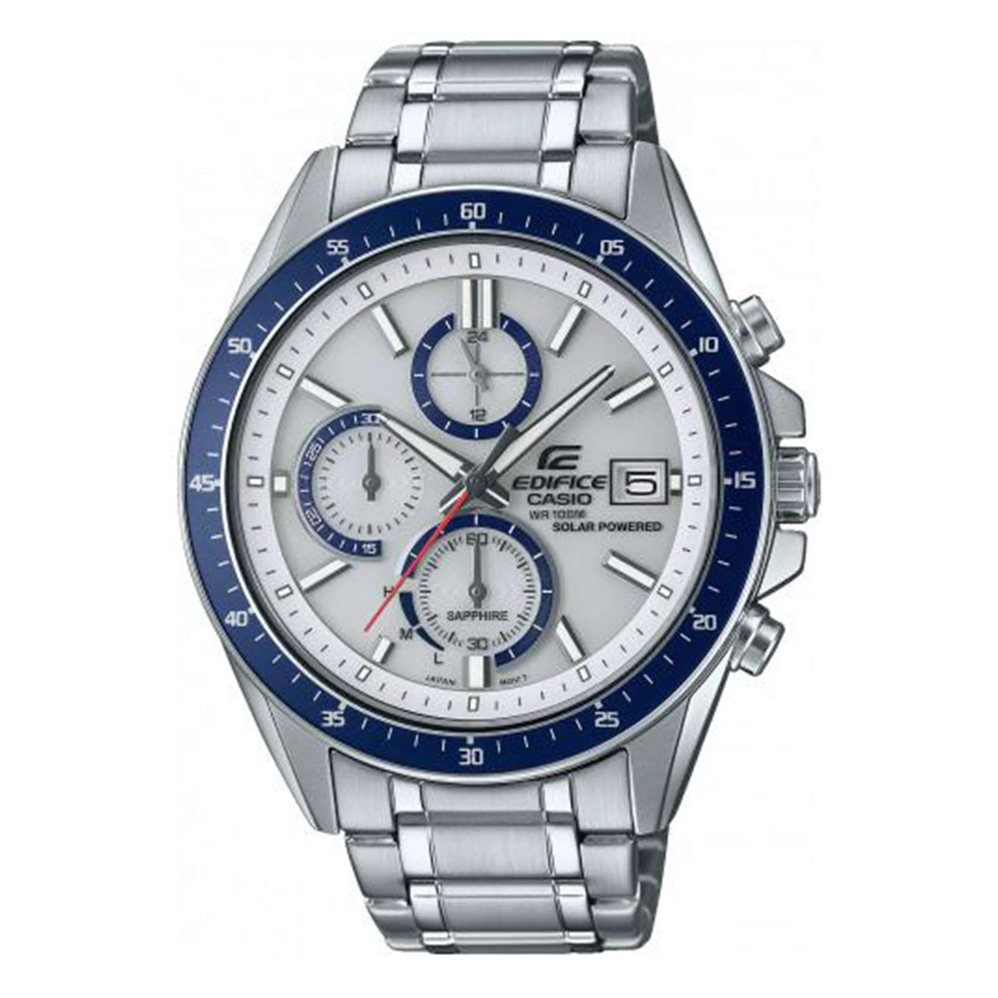 Casio Edifice Solar White Dial Steel Bracelet Chronograph Mens Watch EFS-S510D-7BVUEF - Image 3