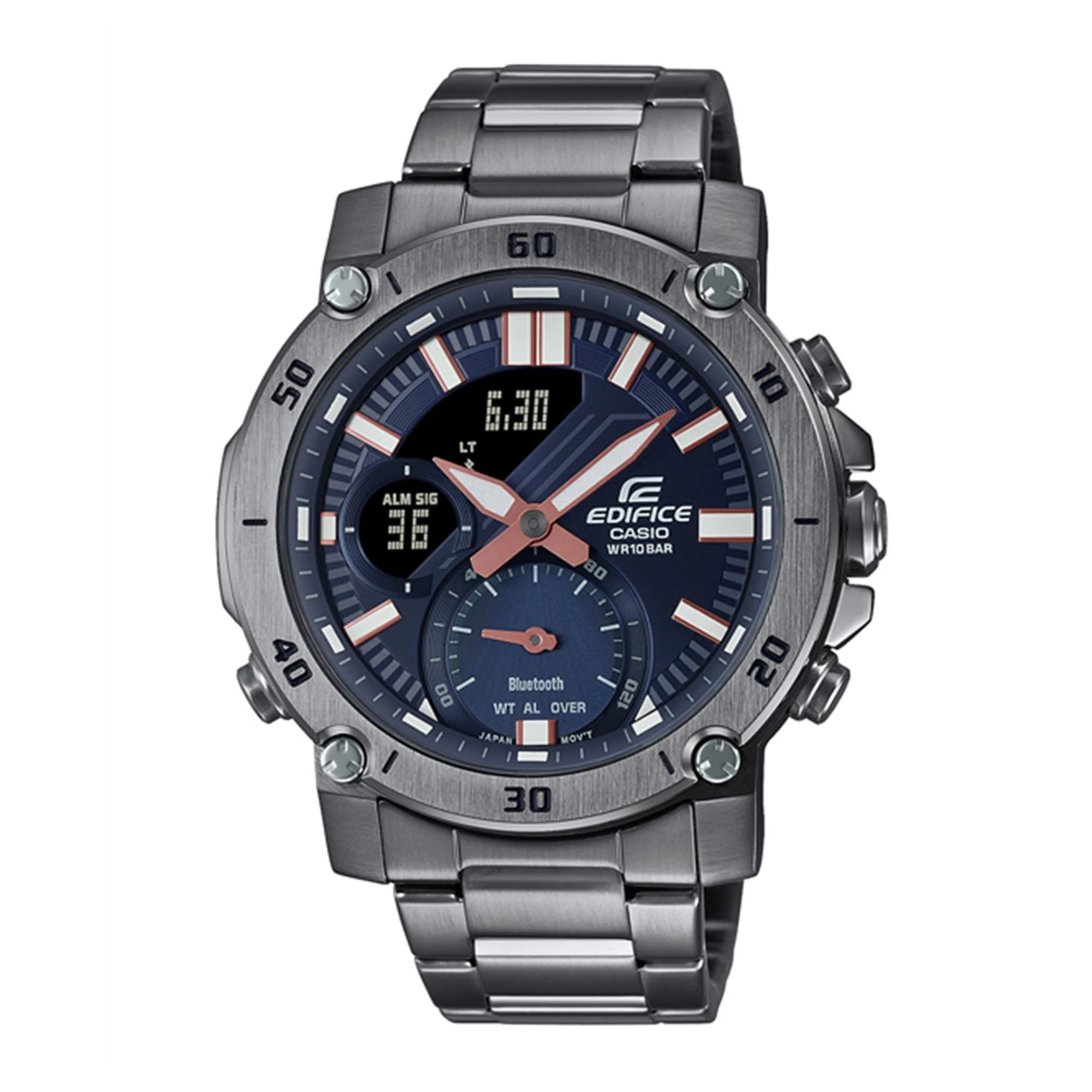Casio Edifice Smartphone Link Quartz Blue Dial Stainless Steel Bracelet Mens Watch ECB-20DC-1AEF - Image 2
