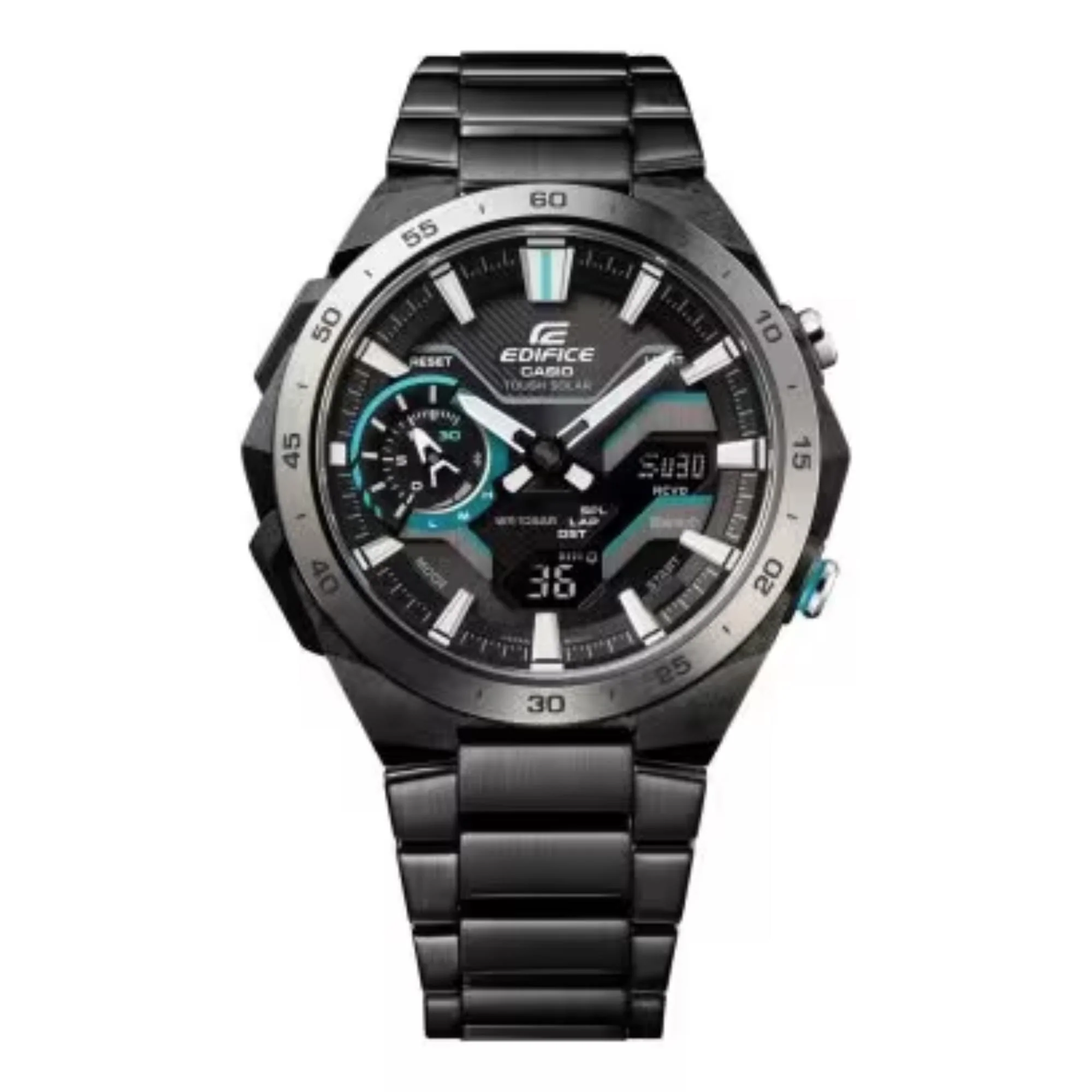 Casio Edifice Windflow Solar Quartz Black Dial Black IP Stainless Steel Bracelet Men’s Watch ECB-2200DD-1A - Image 2