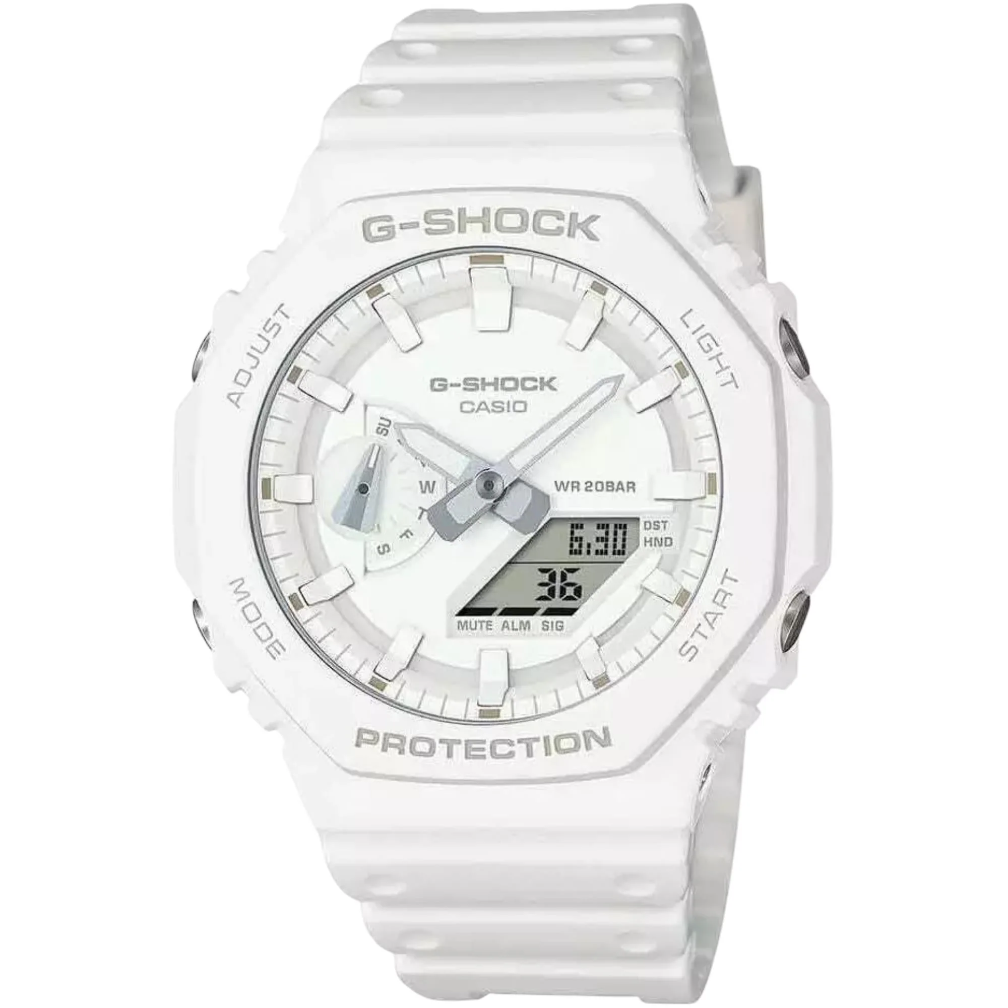Casio G-Shock 2100 Series Analog-Digital White Dial Resin Strap Unisex Watch GA-2100-7A7ER - Image 9