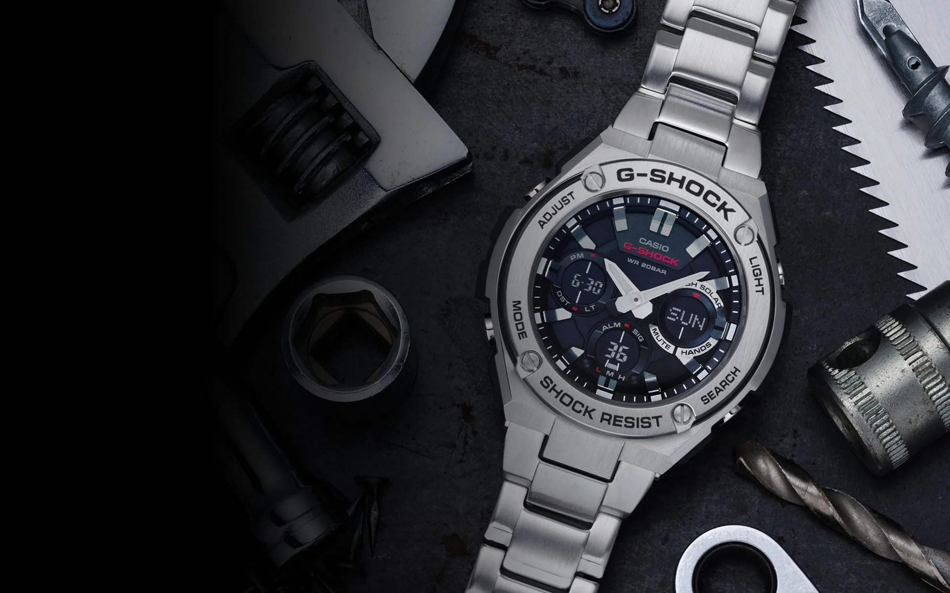 Casio G-Steel Stainless Steel Men's Alarm Chronograph GST-W110D-1AER - Image 2