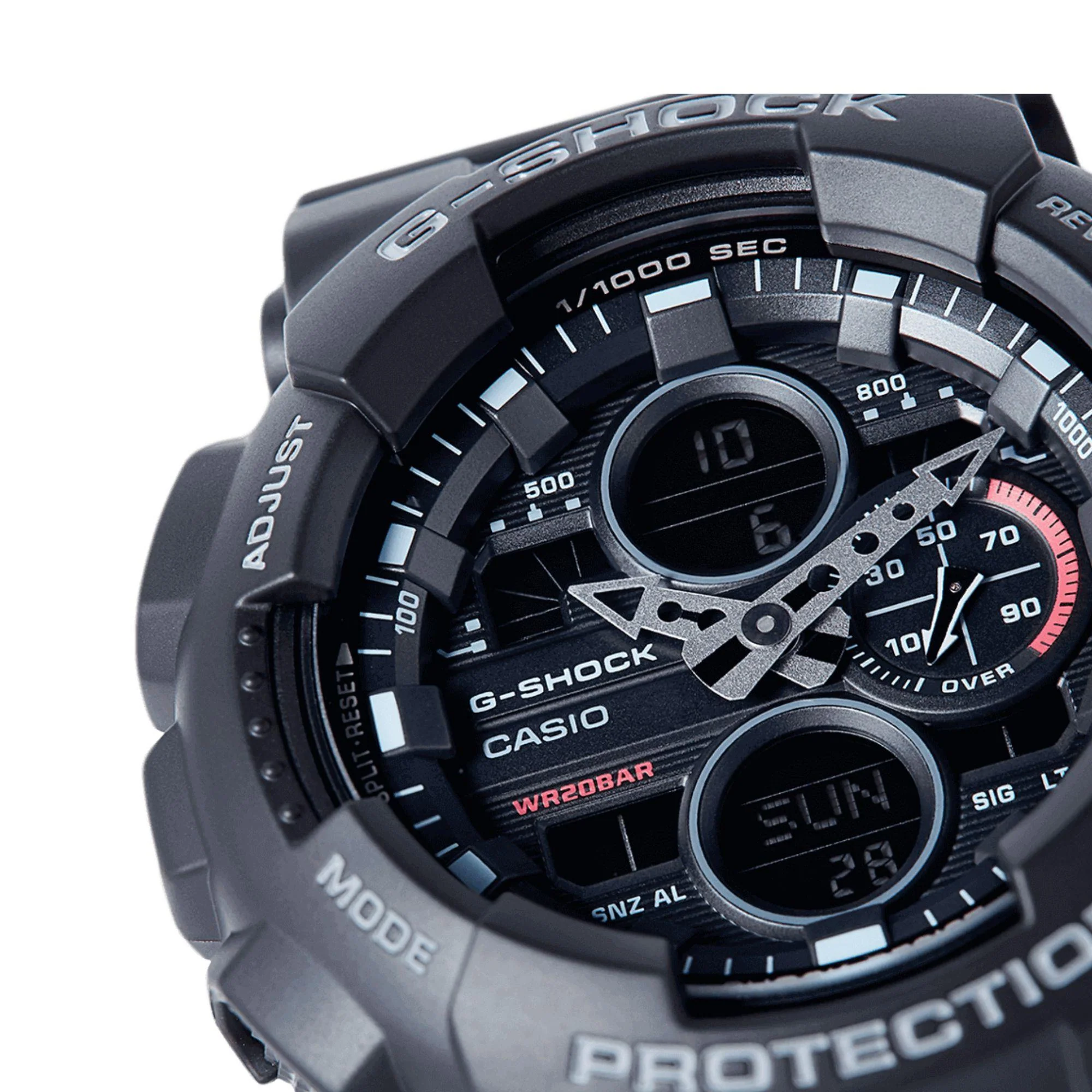 Casio G-Shock Analogue-Digital Black Dial Black Resin Strap Men's Watch GA-140-1A1ER - Image 8