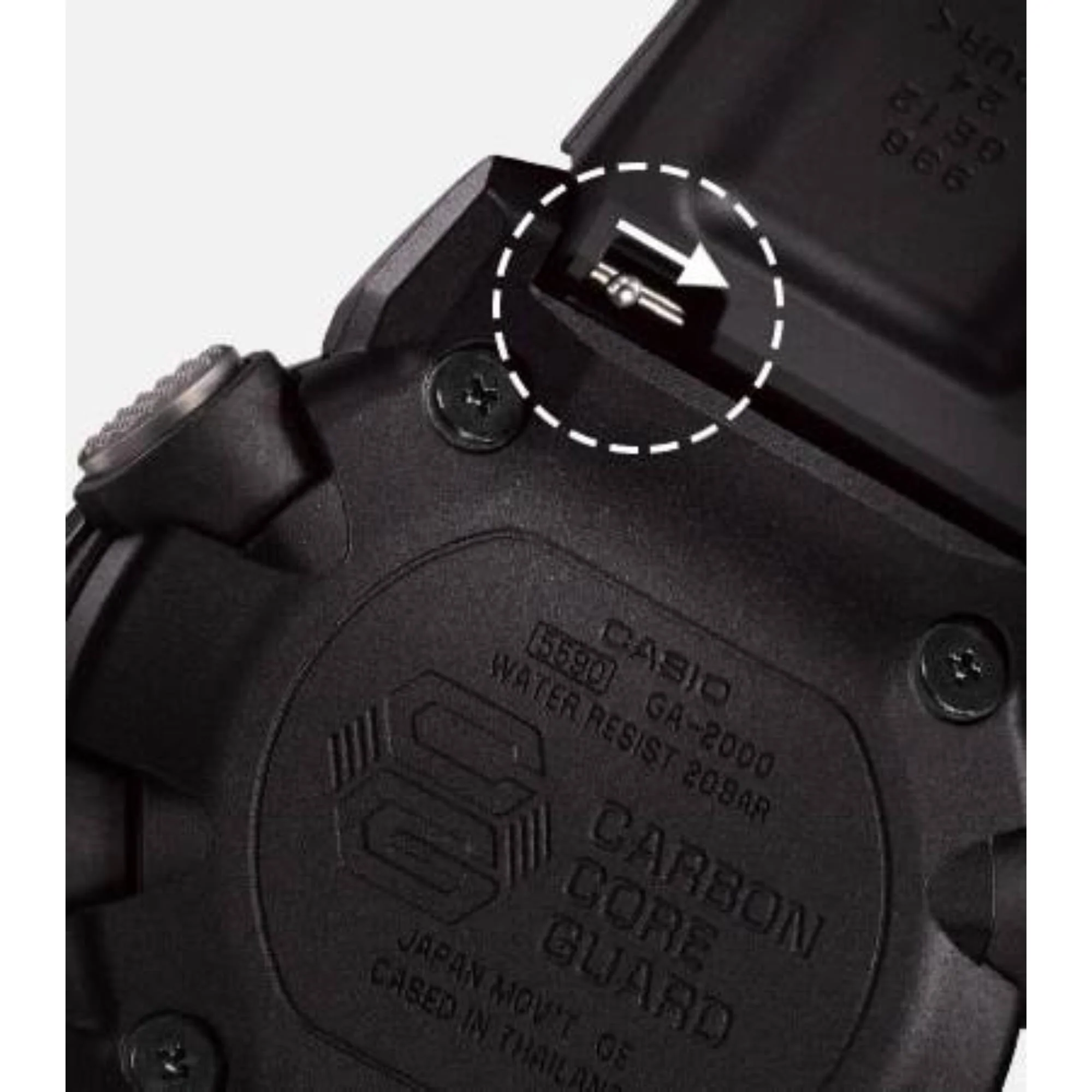 Casio G-Shock Carbon Core Guard Black Dial Yellow Resin Strap Men's Watch GA-2000-1A9ER - Image 6