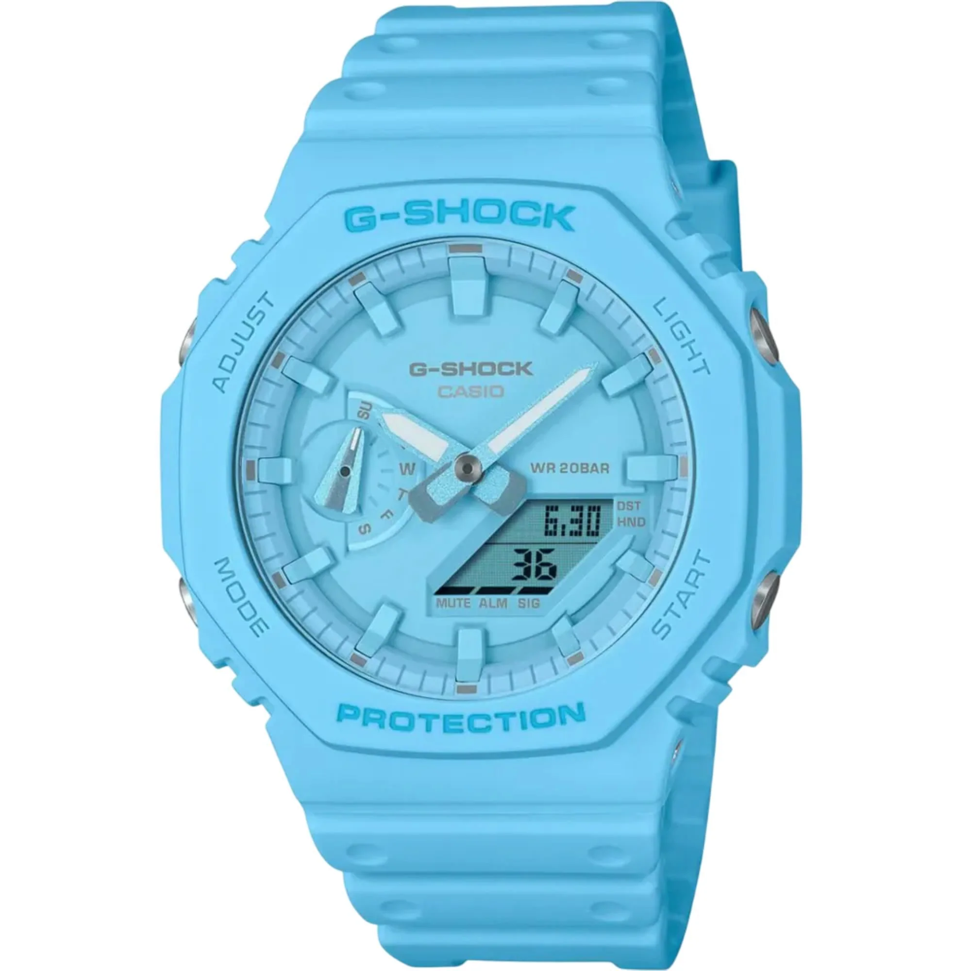 Casio G-Shock Classic Digital Blue Resin Strap Men's Watch GA-2100-2A2ER - Image 12