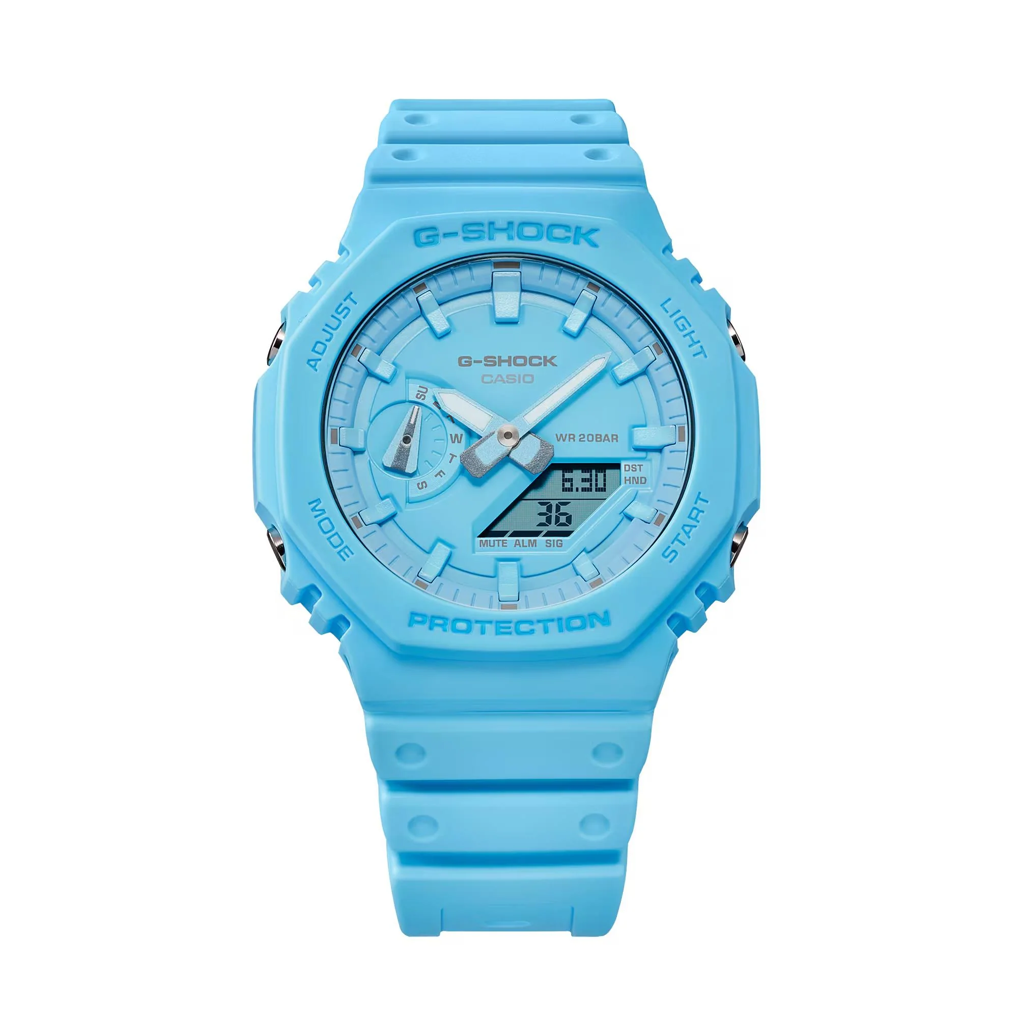Casio G-Shock Classic Digital Blue Resin Strap Men's Watch GA-2100-2A2ER - Image 8