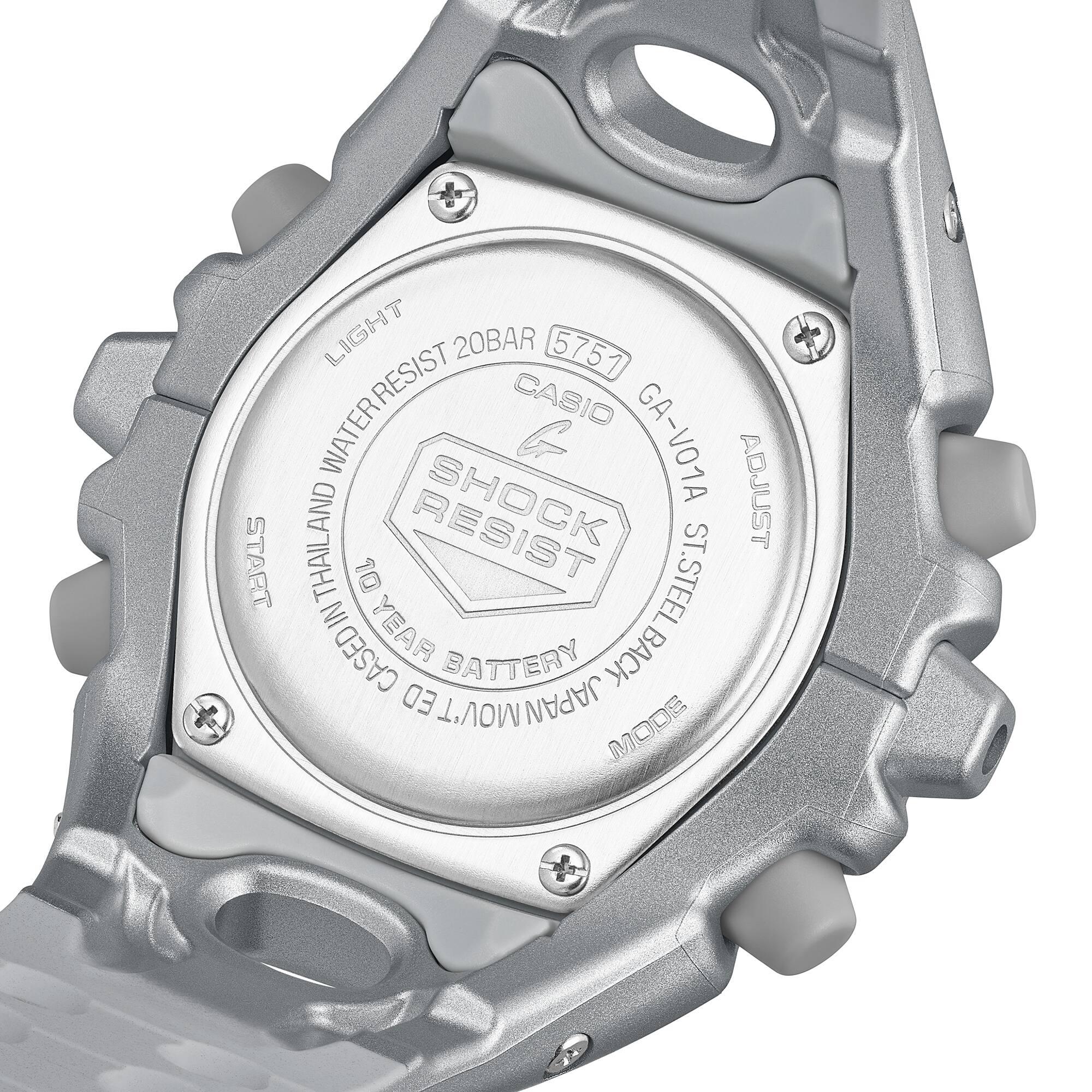 Casio G-Shock GA-V01 Series Quartz Grey Digi-Analogue Resin Strap Men's Watch GA-V01A-8AER - Image 7