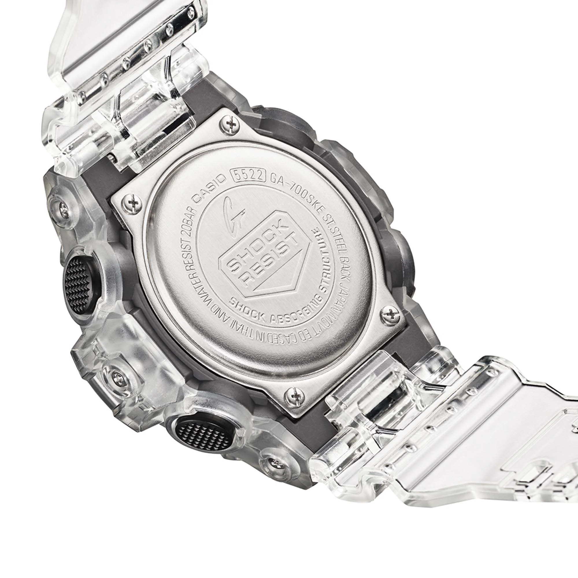 Casio G-Shock Quartz Black Dial Transparent Resin Strap Mens Watch GA-700SKE-7AER - Image 3