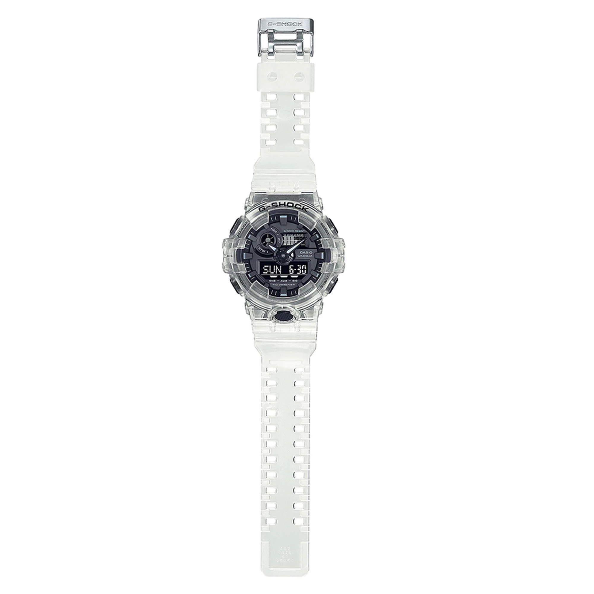 Casio G-Shock Quartz Black Dial Transparent Resin Strap Mens Watch GA-700SKE-7AER - Image 8