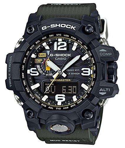 Casio G-Shock Mudmaster Black Dial Green Resin Strap Solar Powered Mens Watch GWG-1000-1A3ER - Image 2