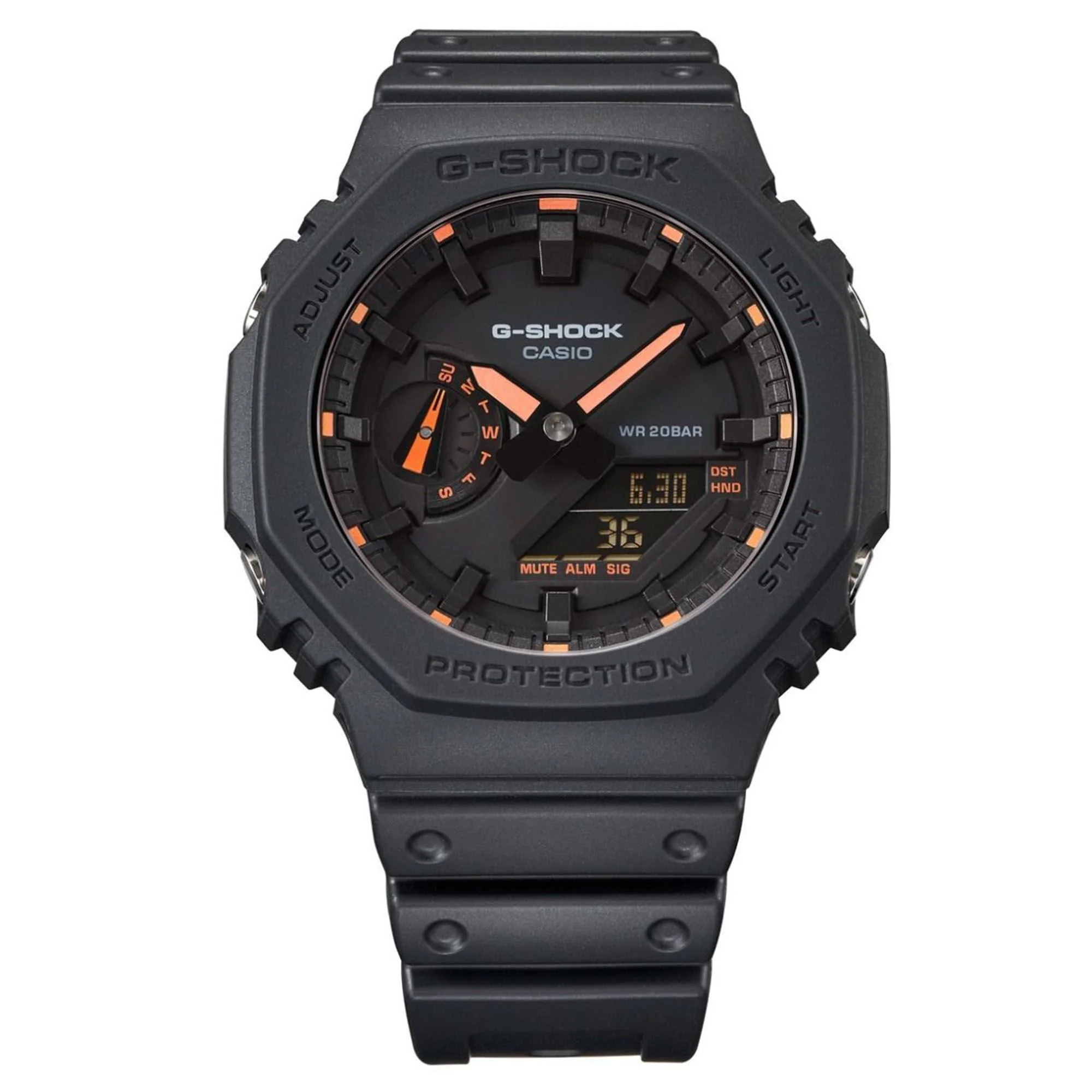 Casio G-Shock Octagon Series ‘CasiOak’ Quartz Grey Dial Grey Silicone Strap Mens Watch GA-2100-1A4ER - Image 11