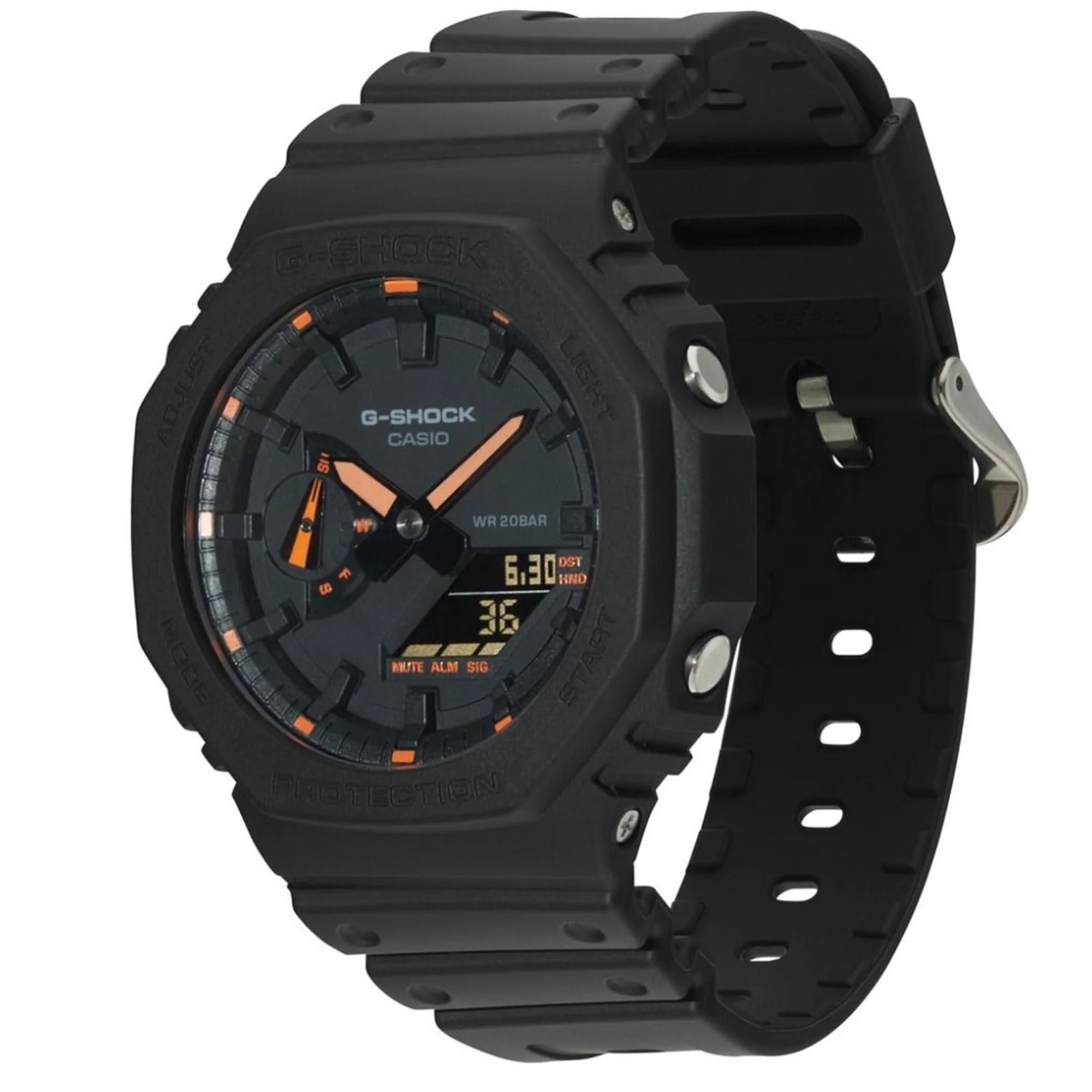 Casio G-Shock Octagon Series ‘CasiOak’ Quartz Grey Dial Grey Silicone Strap Mens Watch GA-2100-1A4ER - Image 13