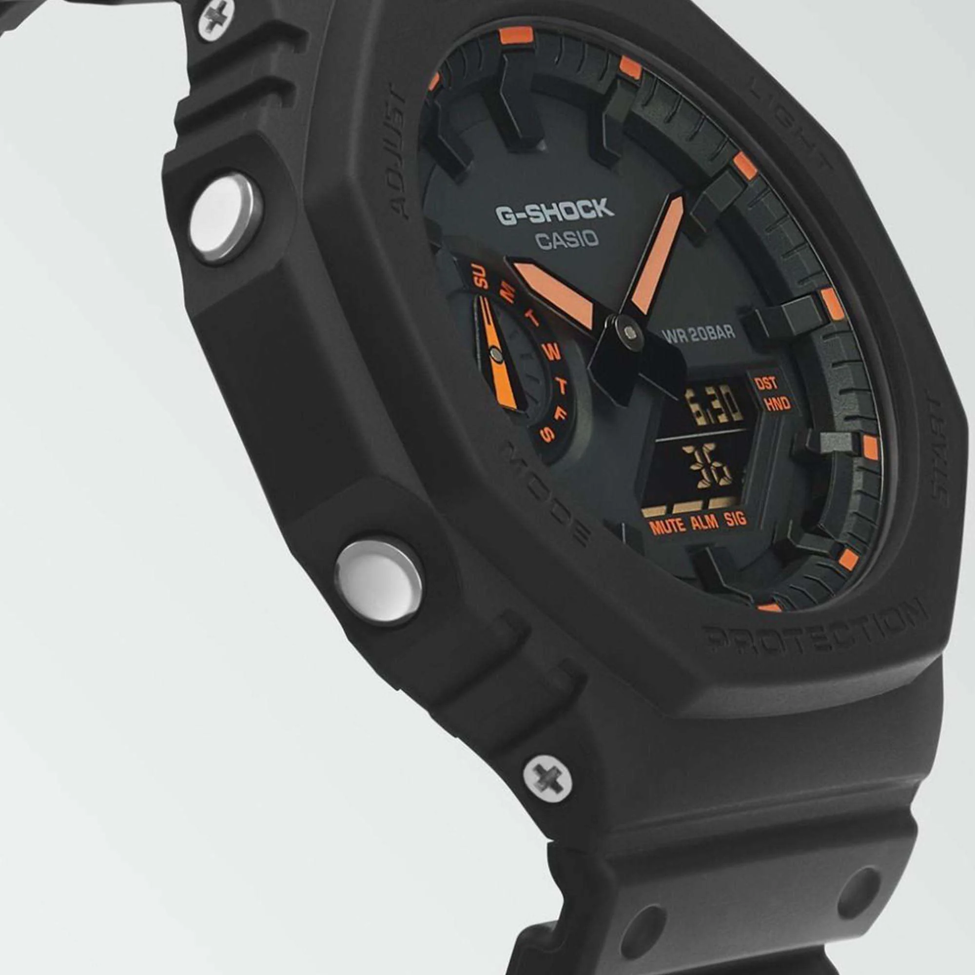 Casio G-Shock Octagon Series ‘CasiOak’ Quartz Grey Dial Grey Silicone Strap Mens Watch GA-2100-1A4ER - Image 2