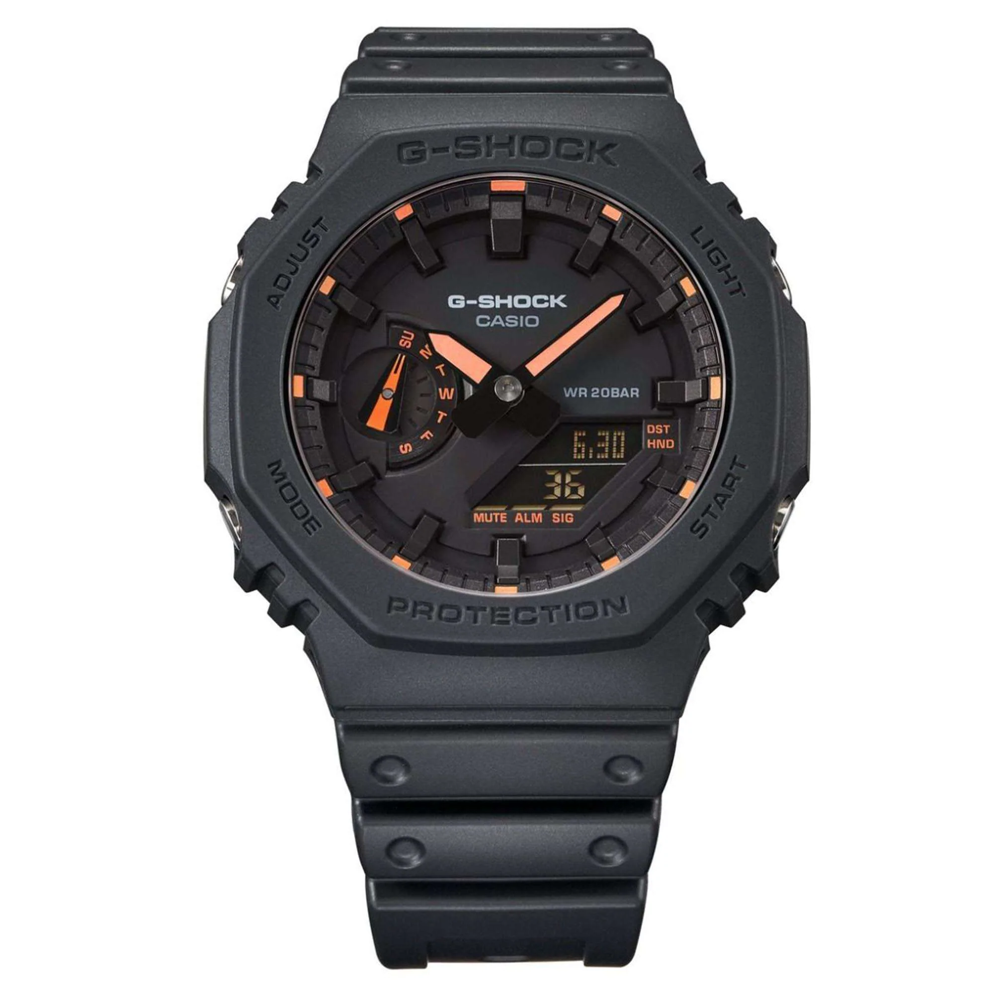 Casio G-Shock Octagon Series ‘CasiOak’ Quartz Grey Dial Grey Silicone Strap Mens Watch GA-2100-1A4ER - Image 3