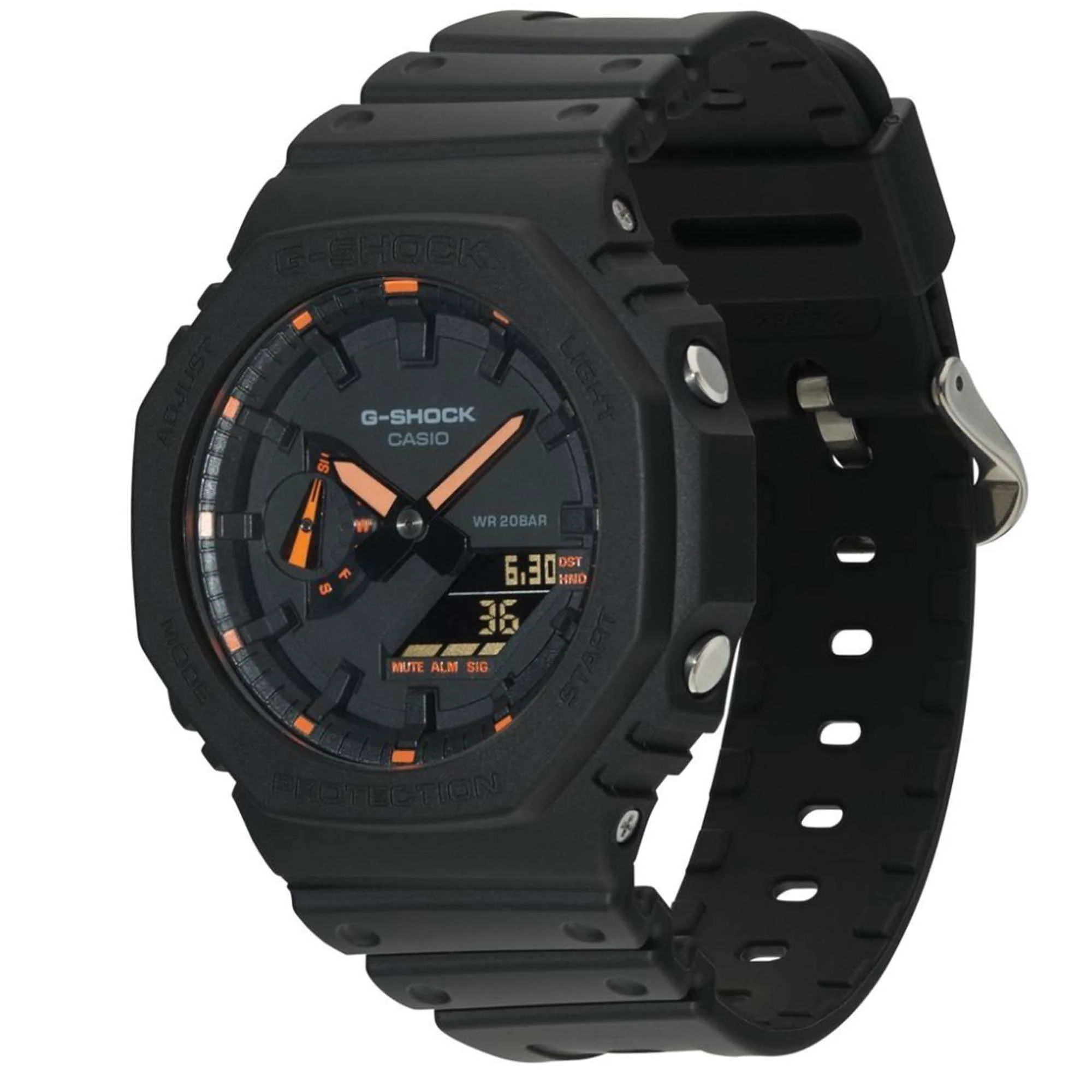 Casio G-Shock Octagon Series ‘CasiOak’ Quartz Grey Dial Grey Silicone Strap Mens Watch GA-2100-1A4ER - Image 5