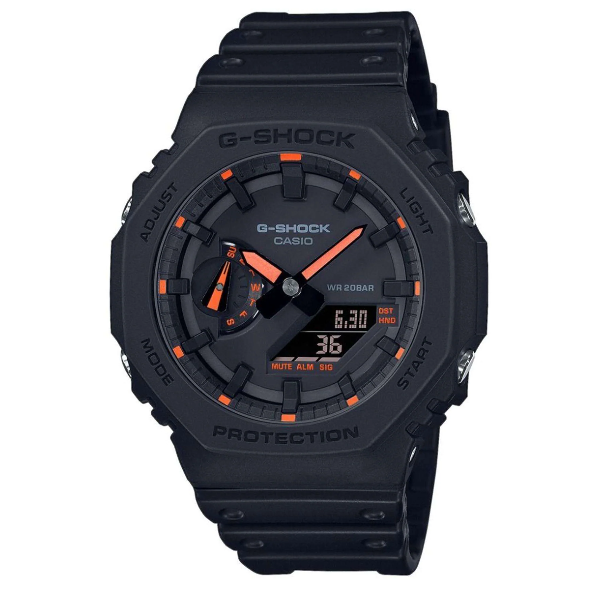 Casio G-Shock Octagon Series ‘CasiOak’ Quartz Grey Dial Grey Silicone Strap Mens Watch GA-2100-1A4ER - Image 8