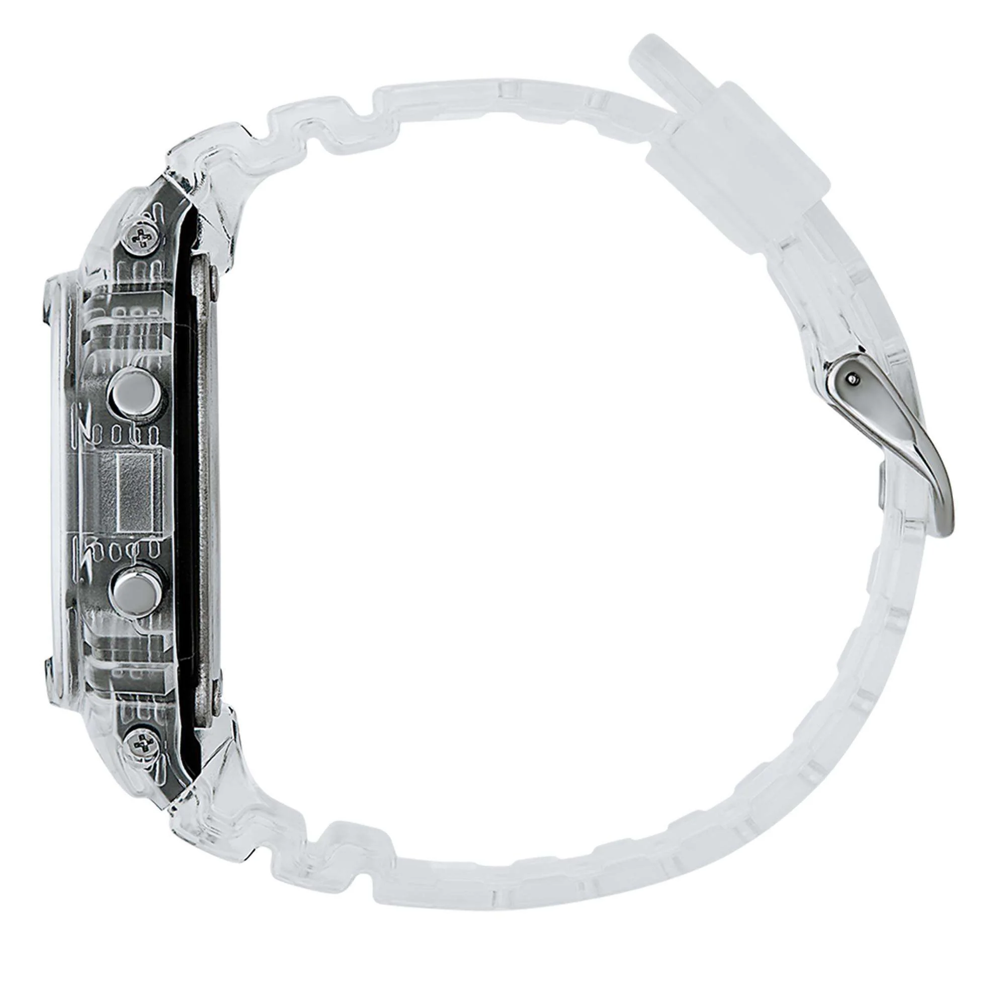 Casio G-Shock Quartz Black Dial Transparent Silicone Strap Mens Watch DW-5600SKE-7ER - Image 7