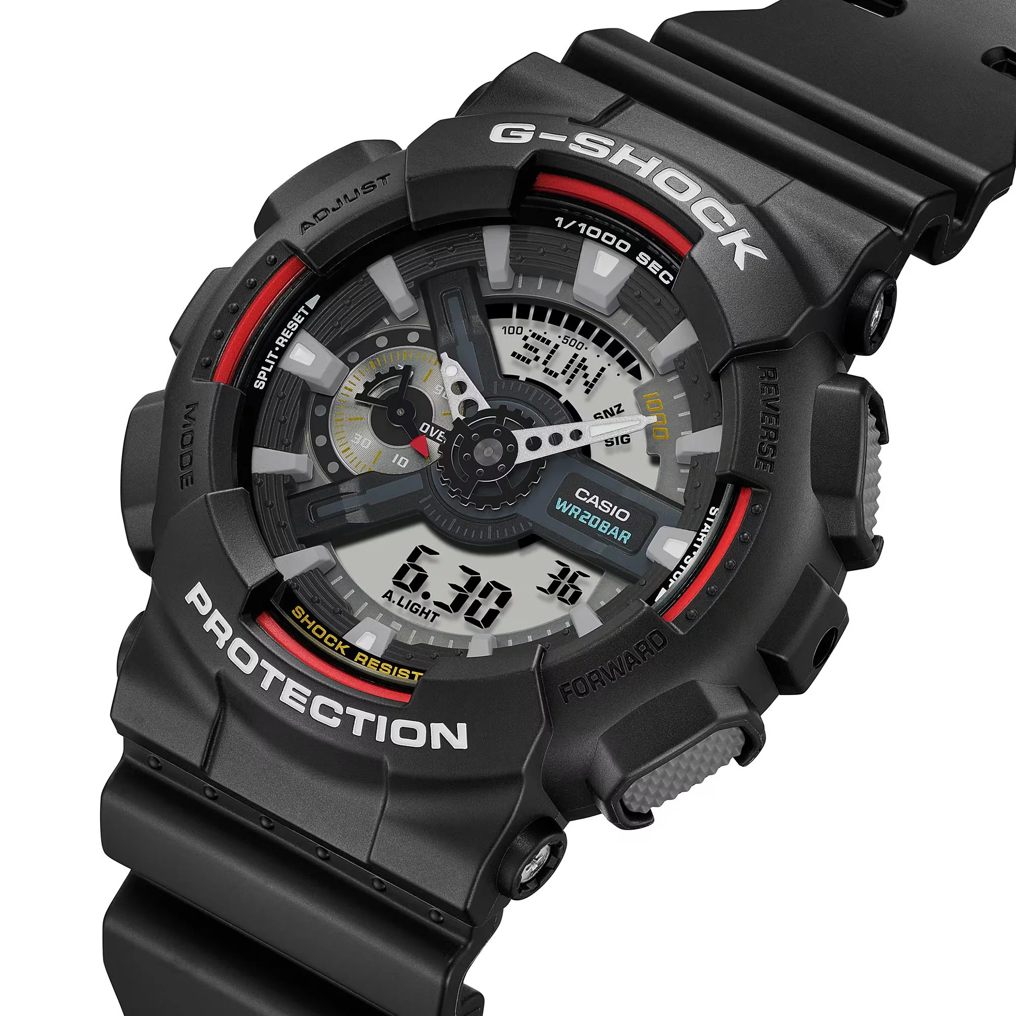 Casio G-Shock Red Digi-Analogue Resin Strap Men's Watch GA-110RL-1AER - Image 5