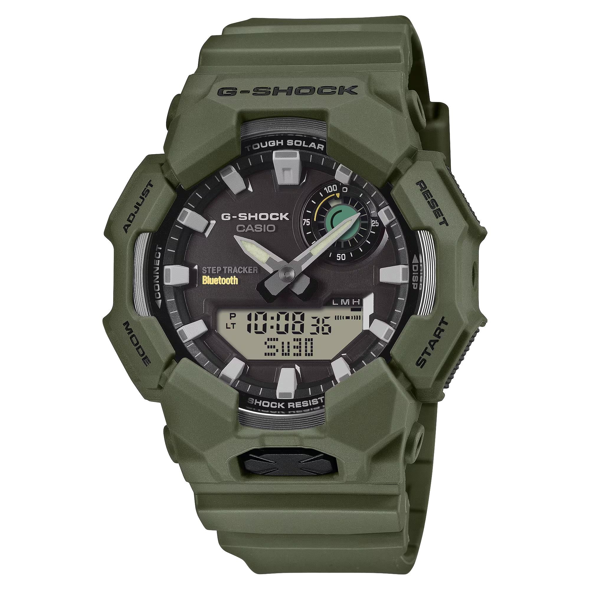 Casio G-Shock Solar Bluetooth Green Digi-Analogue Resin Strap Men's Smartwatch GA-B010-3AER - Image 9