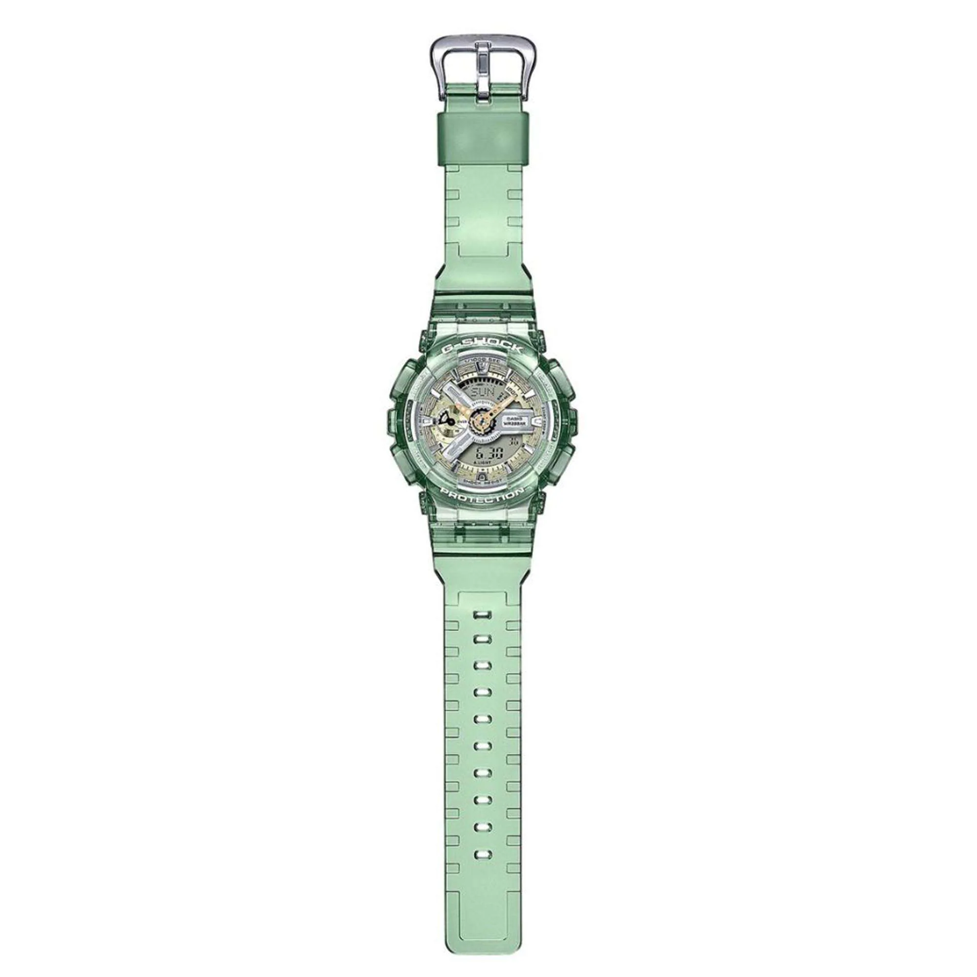 Casio G-Shock Quartz Green Dial Green Silicone Strap Unisex Watch GMA-S110GS-3AER - Image 2