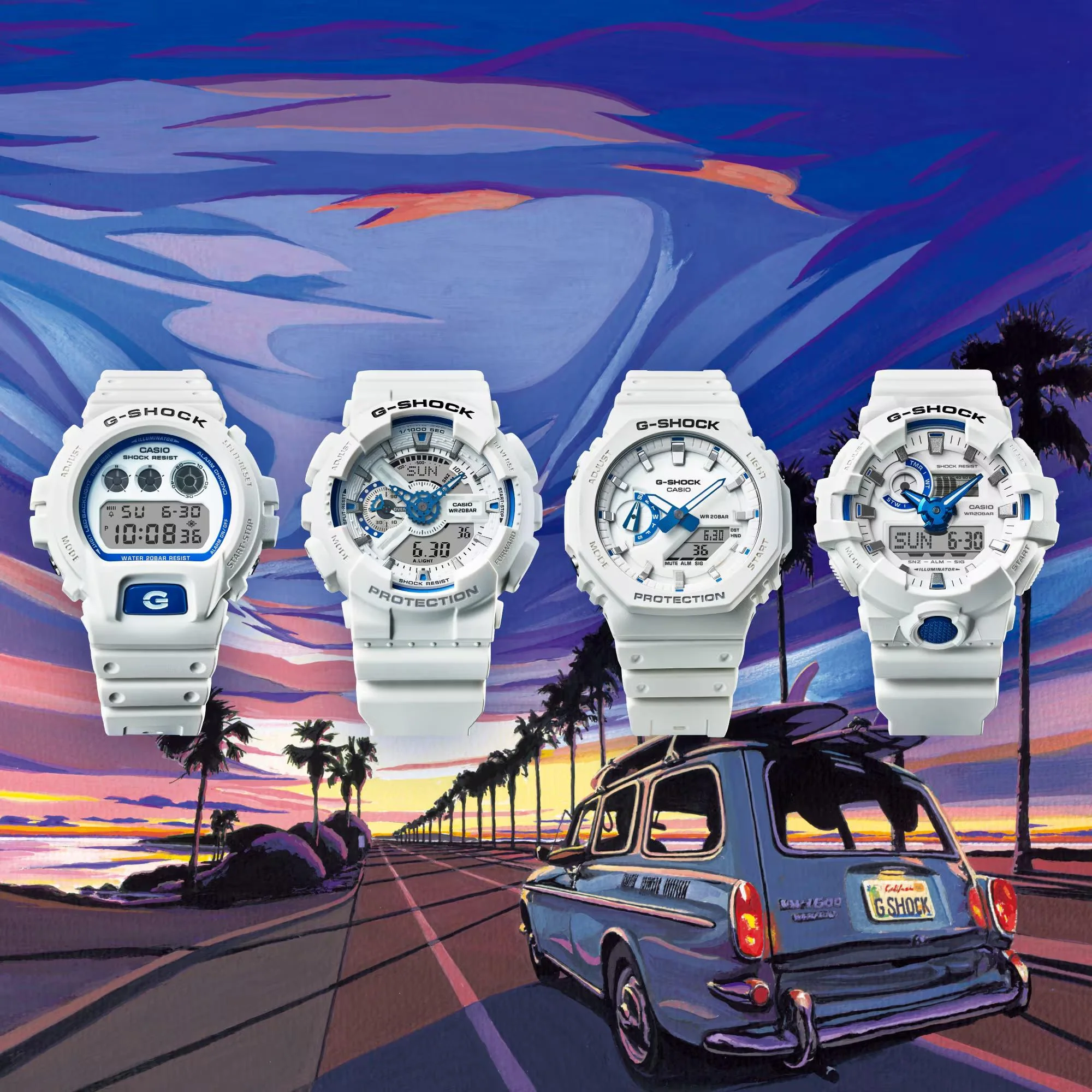 Casio G-Shock White Digital-Analogue Resin Strap Unisex Watch GA-110HDS-7AER - Image 10