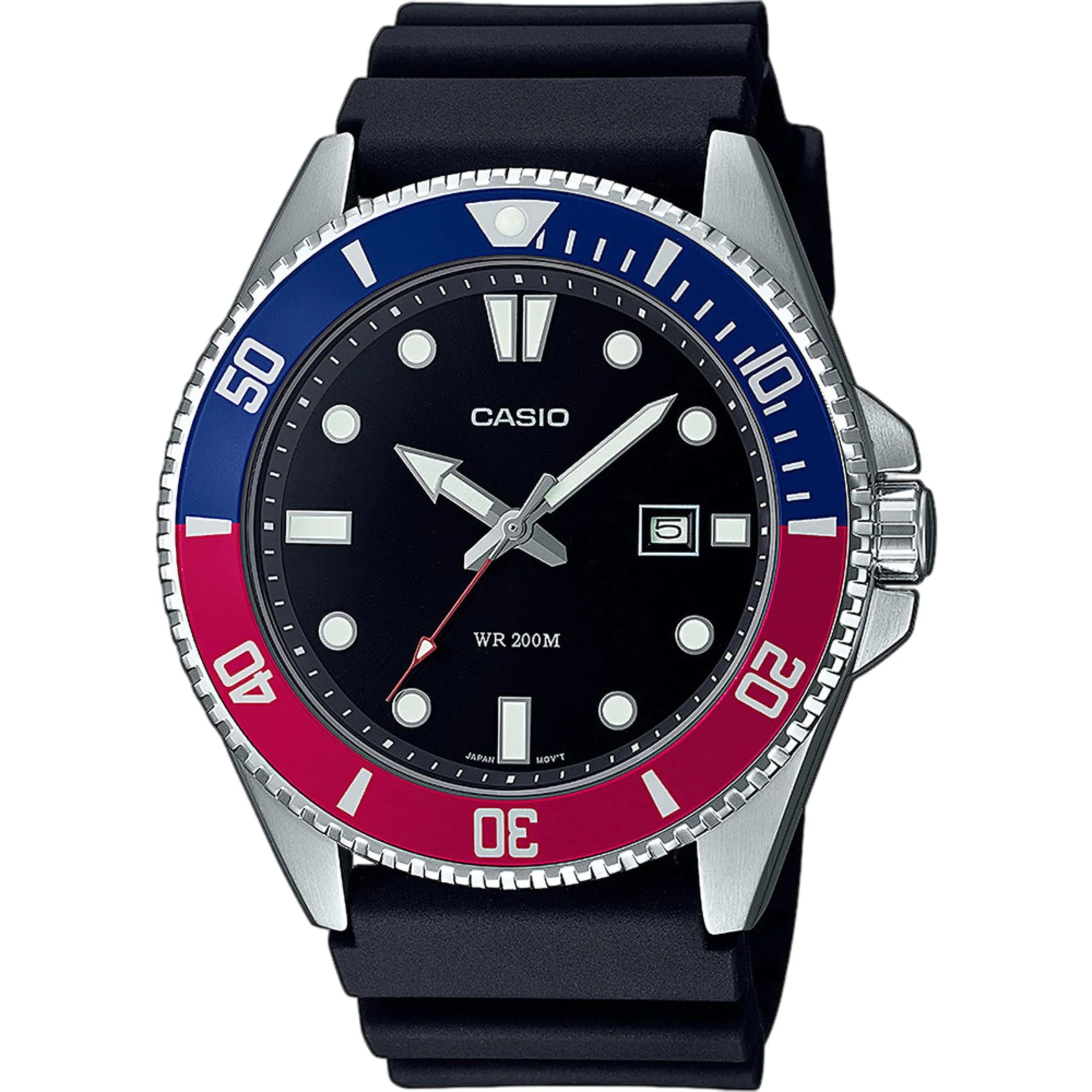 Casio Marlin Quartz Black Dial Resin Strap Men's Watch MDV-107-1A3VEF - Image 7