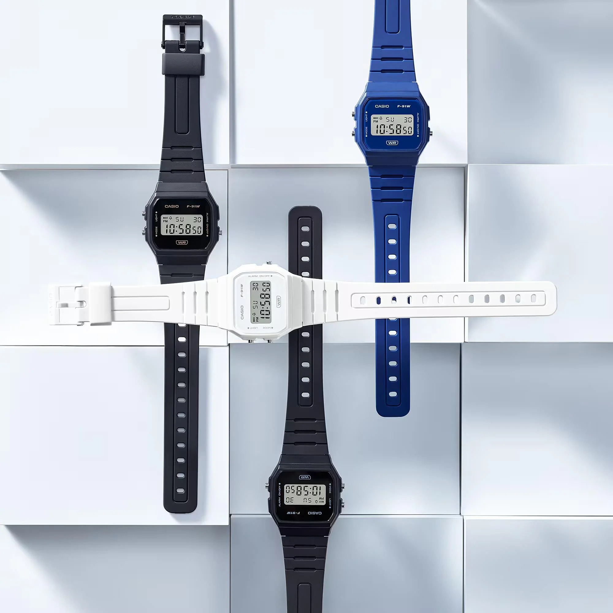 Casio Timeless Collection Digital Black Resin Strap Unisex Watch F-91WB-1AEF - Image 7