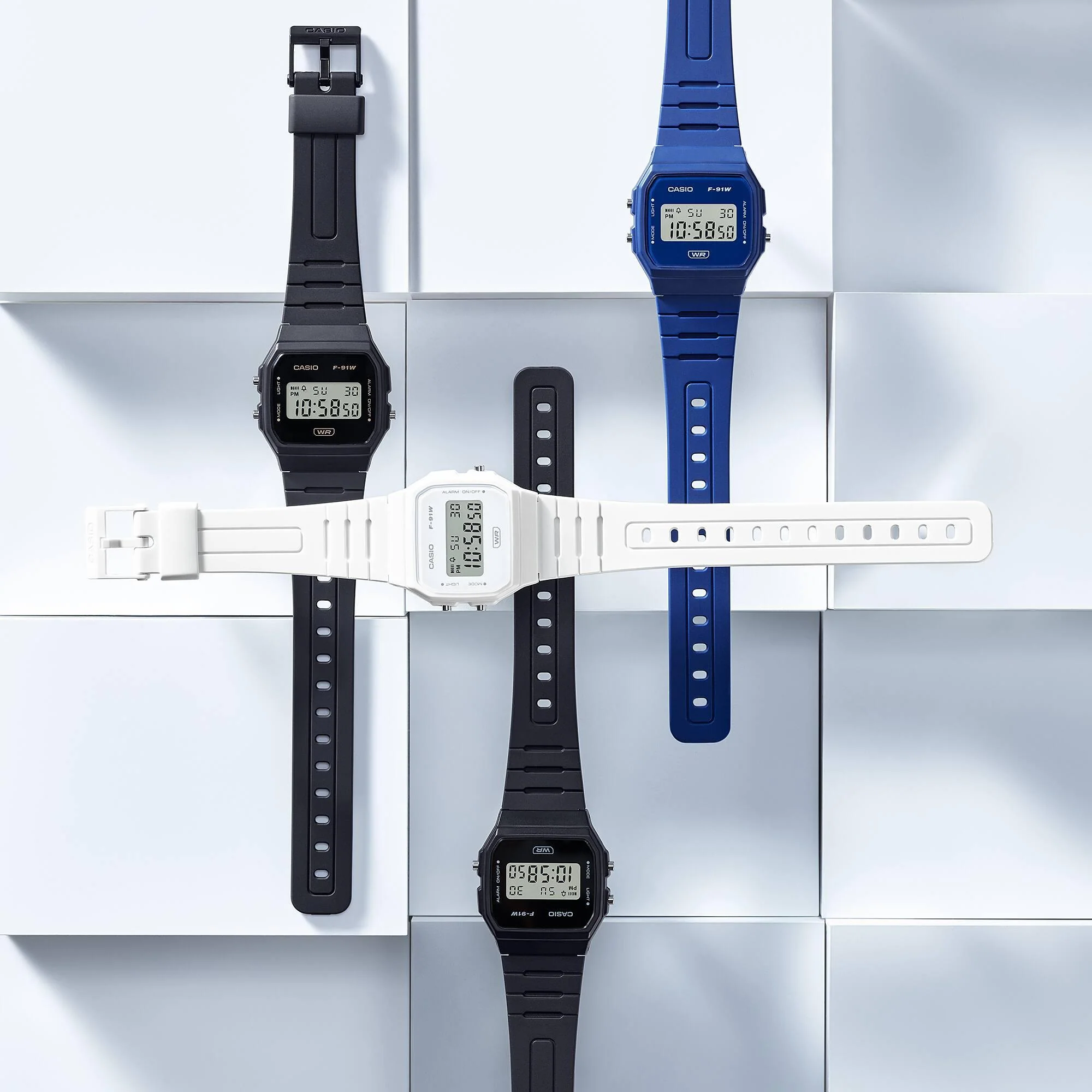 Casio Timeless Quartz Digital Resin Strap Unisex Watch F-91WB-2A1EF - Image 3