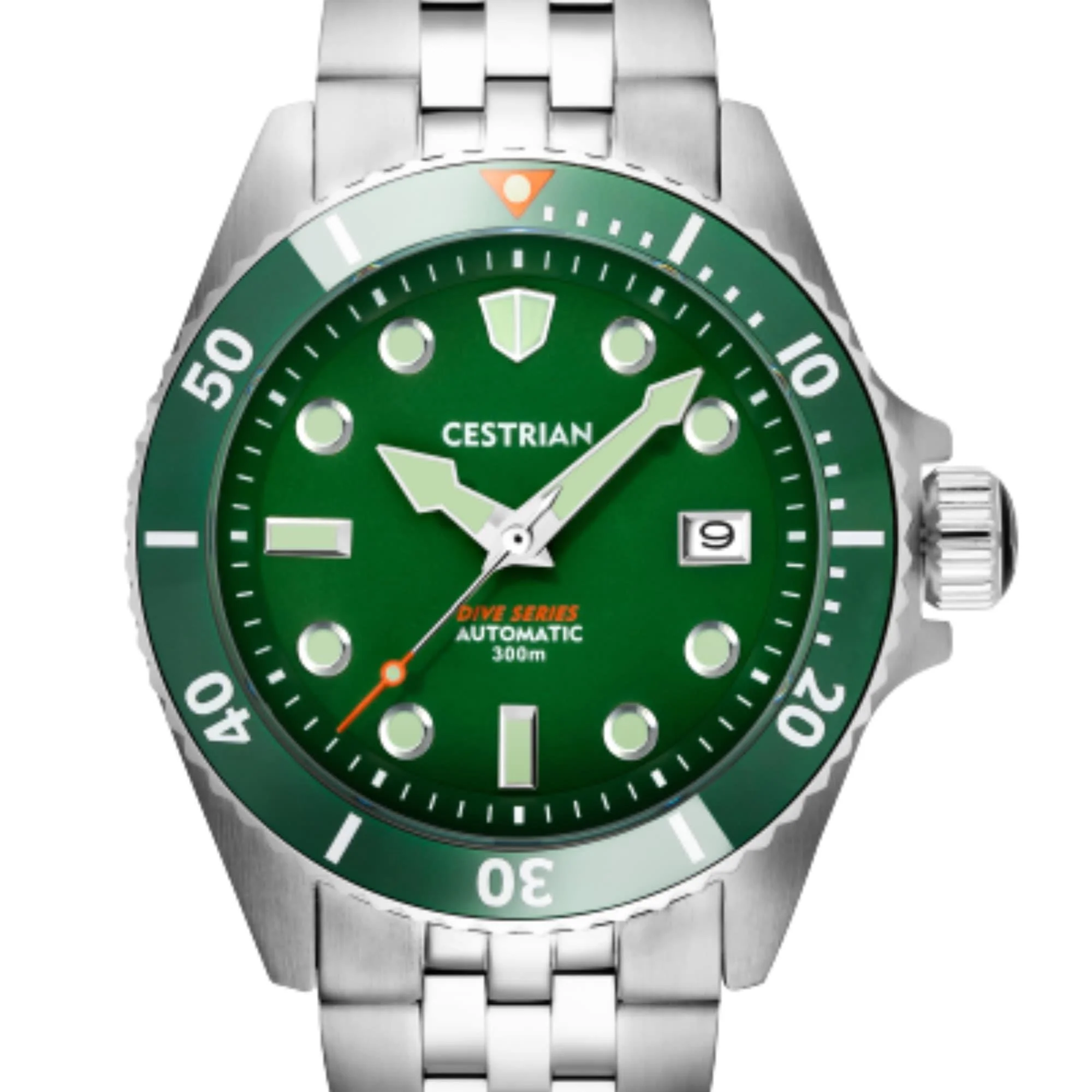 Cestrian Dive Series Hulk Green Dial Green Ceramic Bezel Steel Bracelet Automatic Men's Watch CD311B0773V1 - Image 2