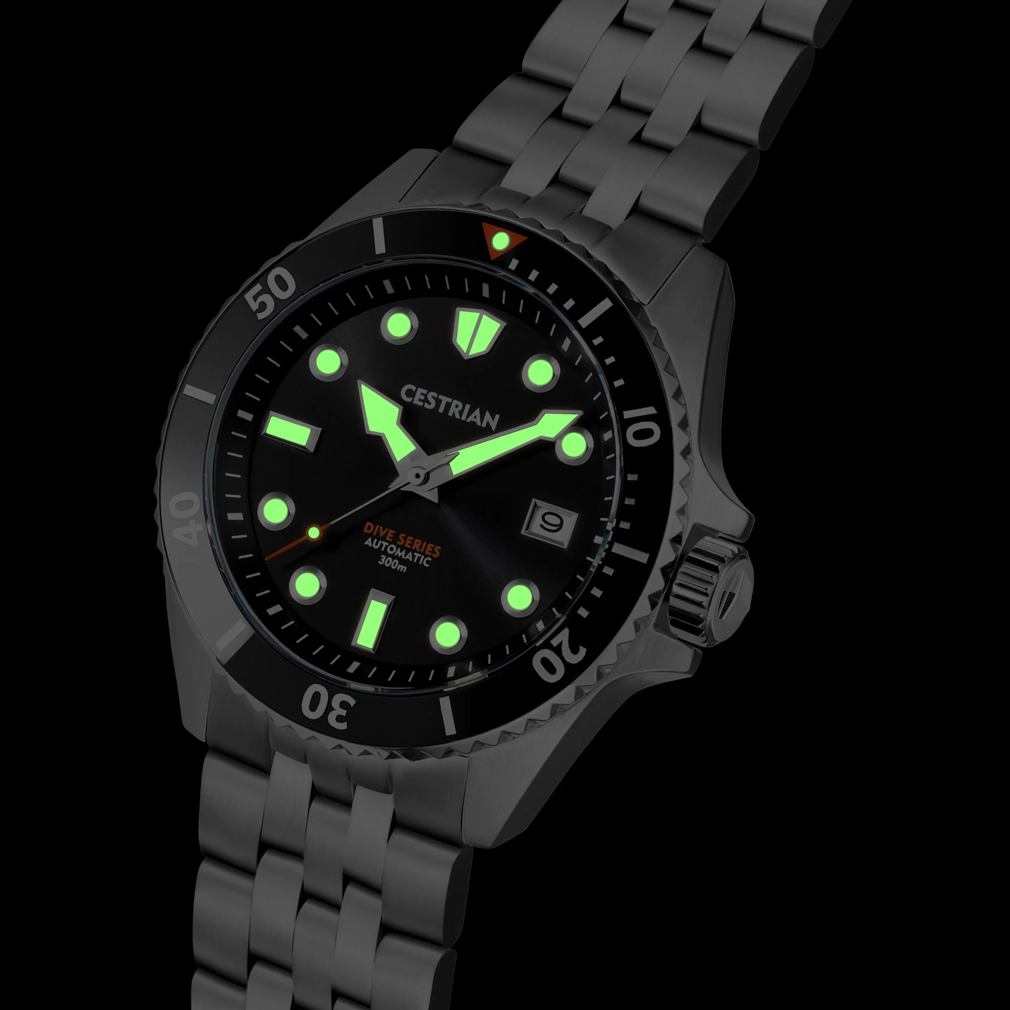 Cestrian Dive Series V2 Midnight Grey Dial Black Ceramic Bezel Steel Bracelet Automatic Men's Watch CD911B0771 - Image 3