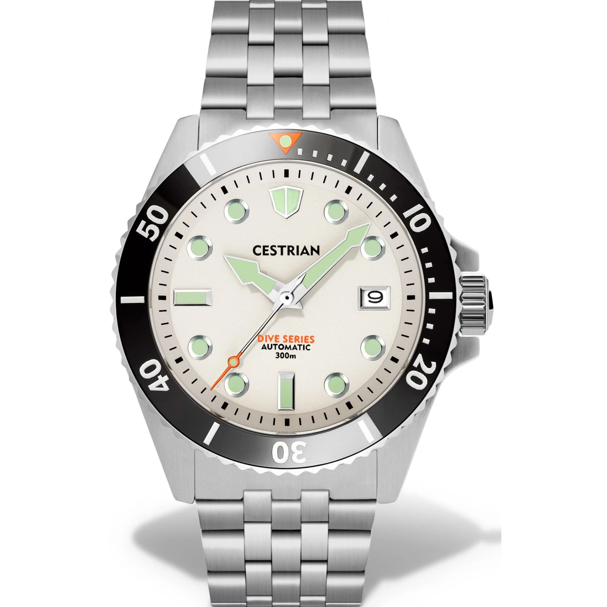 Cestrian Dive Series V2 White Dial Black Ceramic Bezel Steel Bracelet Automatic Men's Watch CD011B0771 - Image 7