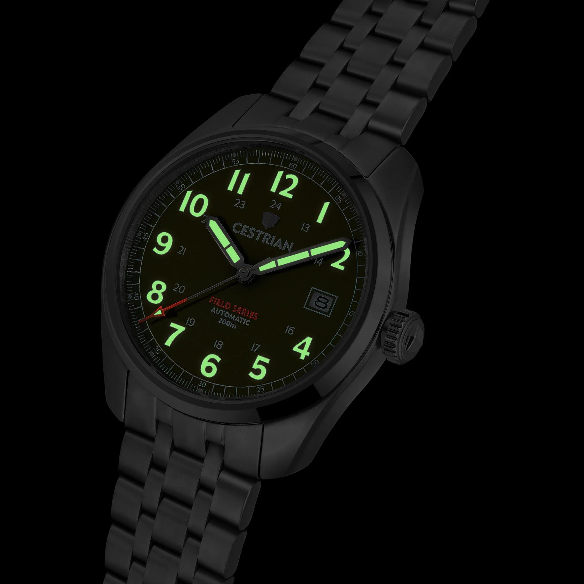 Cestrian Field Series Automatic Black Dial Stainless Steel Bracelet Men's Watch CF121B0660 - Image 6