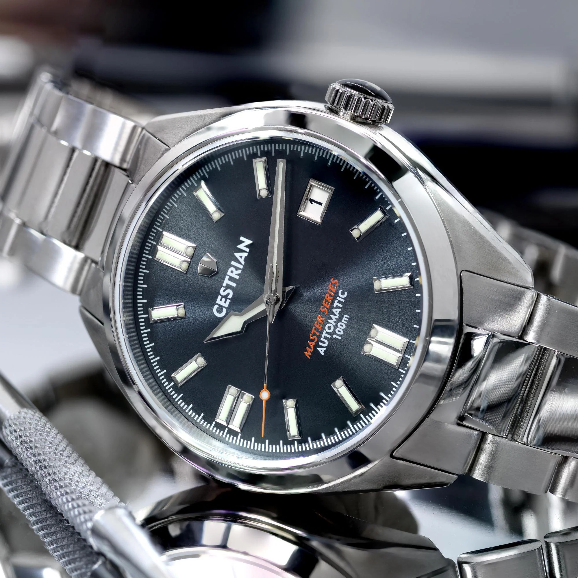 Cestrian Master Series Grey Dial Steel Bracelet Automatic Men's Watch CM911B0660V1 - Image 14