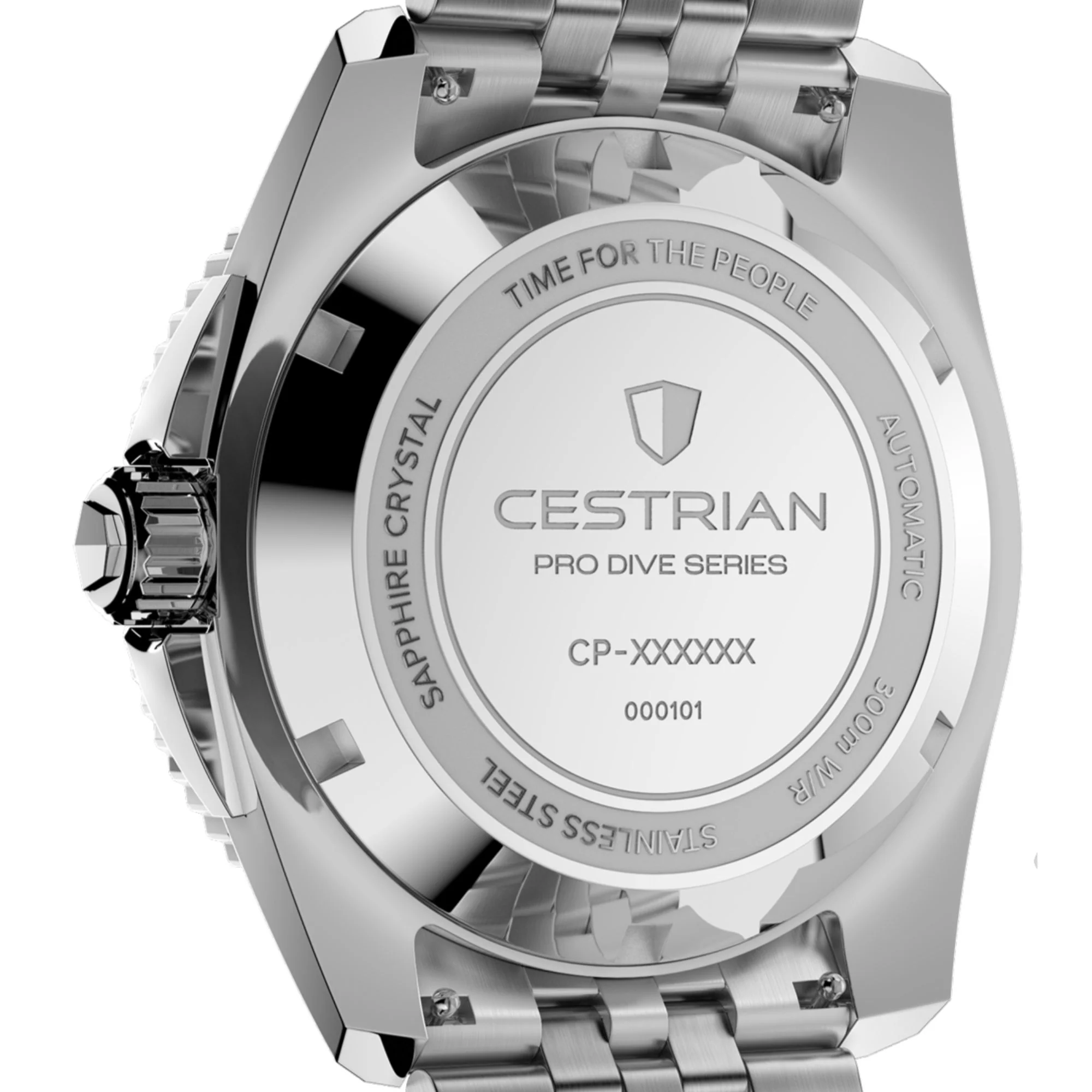 Cestrian Pro Dive Series Black Dial Steel Bracelet Automatic 300m Men's Watch CP-BKB001 - Image 6