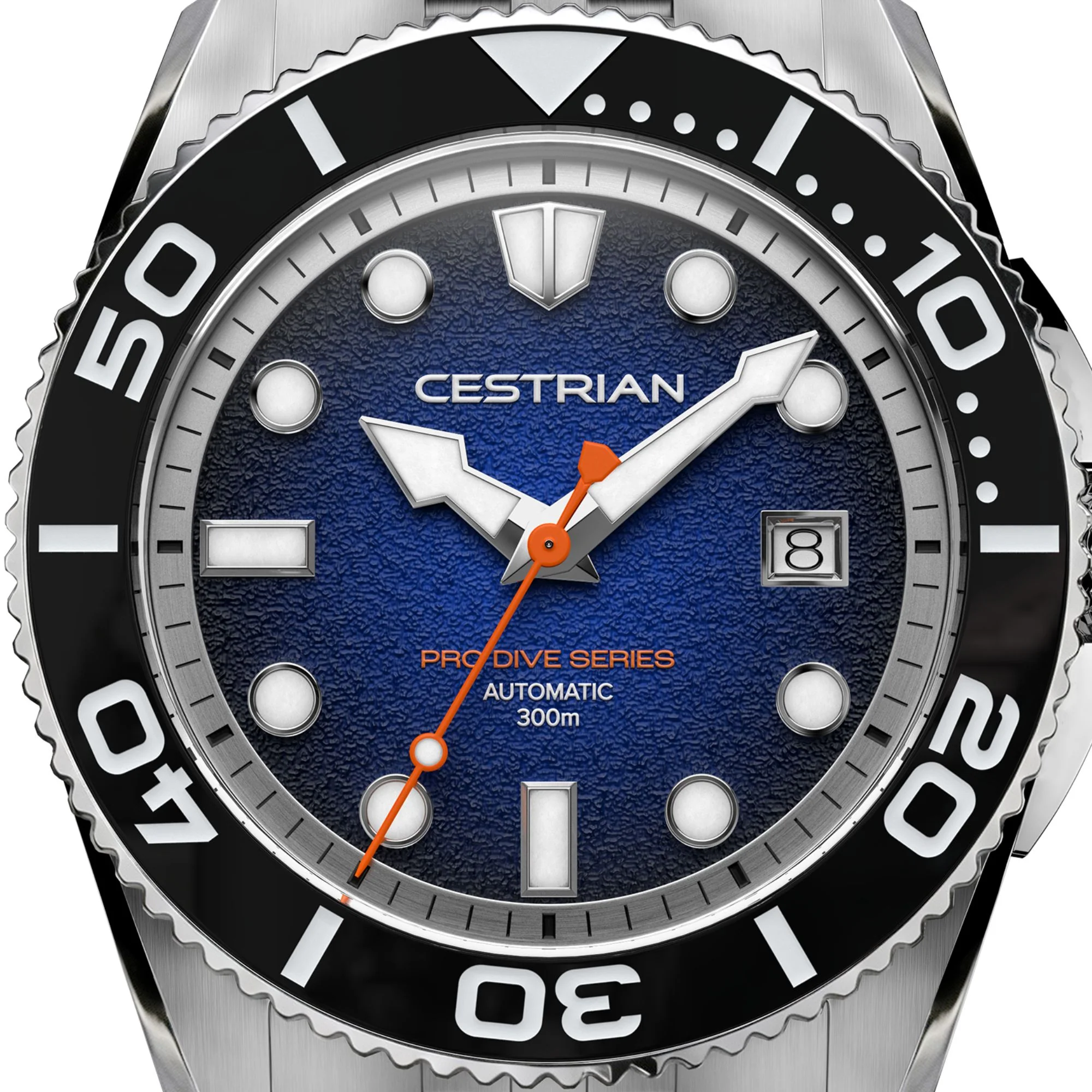 Cestrian Pro Dive Series Blue Fumé Dial Steel Bracelet Automatic 300m Men's Watch CP-BLB001 - Image 3