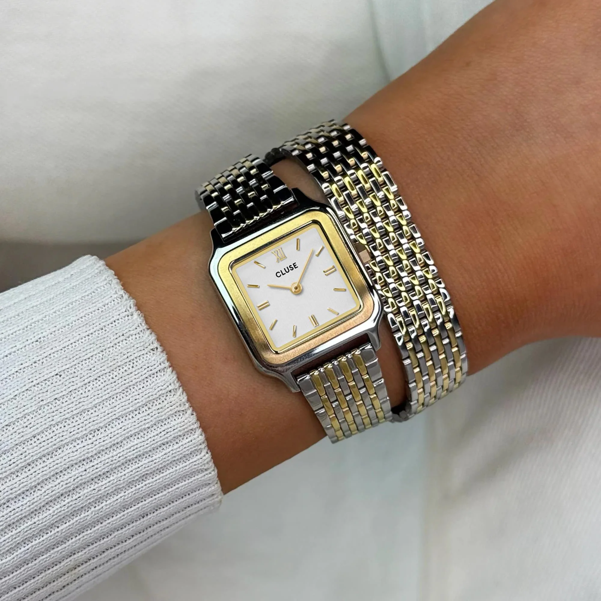 CLUSE Gracieuse Petite Quartz White Dial Steel Strap Women's Watch CW11814 - Image 4