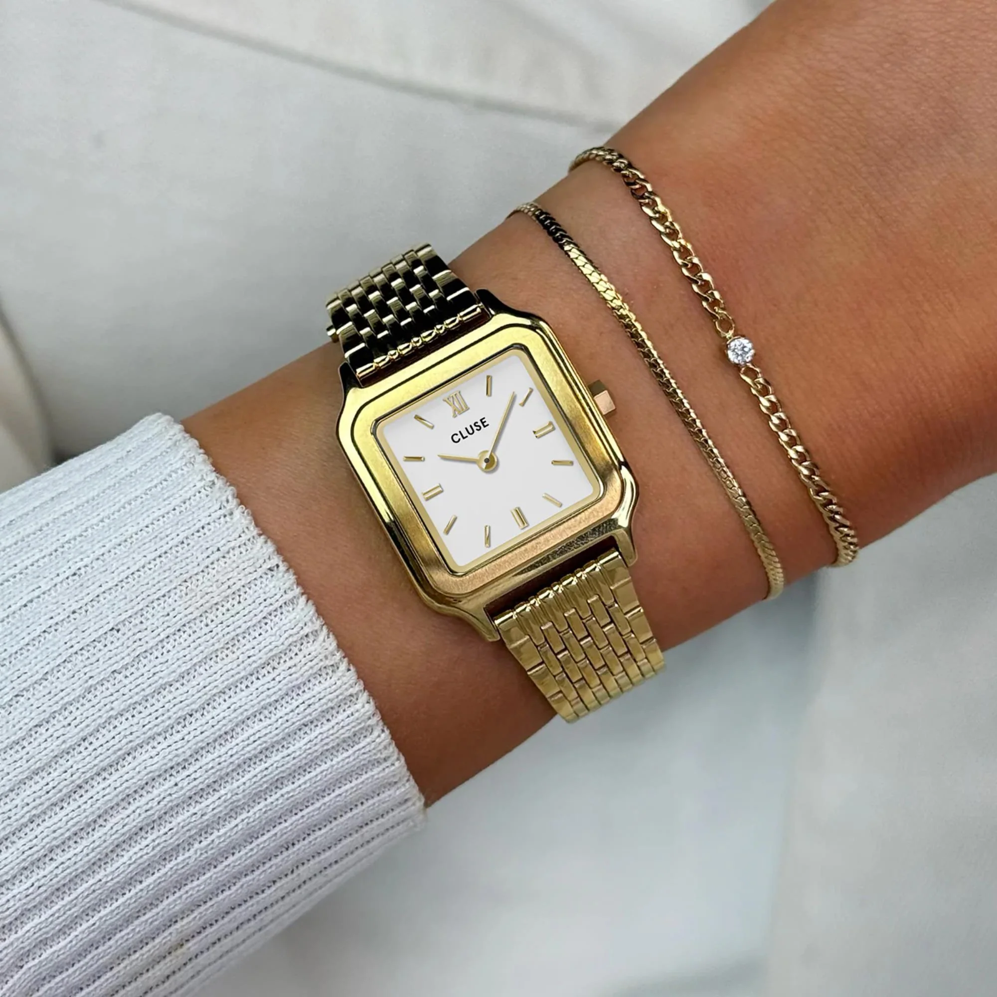 CLUSE Gracieuse Petite Quartz White Dial Steel Strap Women's Watch CW11815 - Image 6