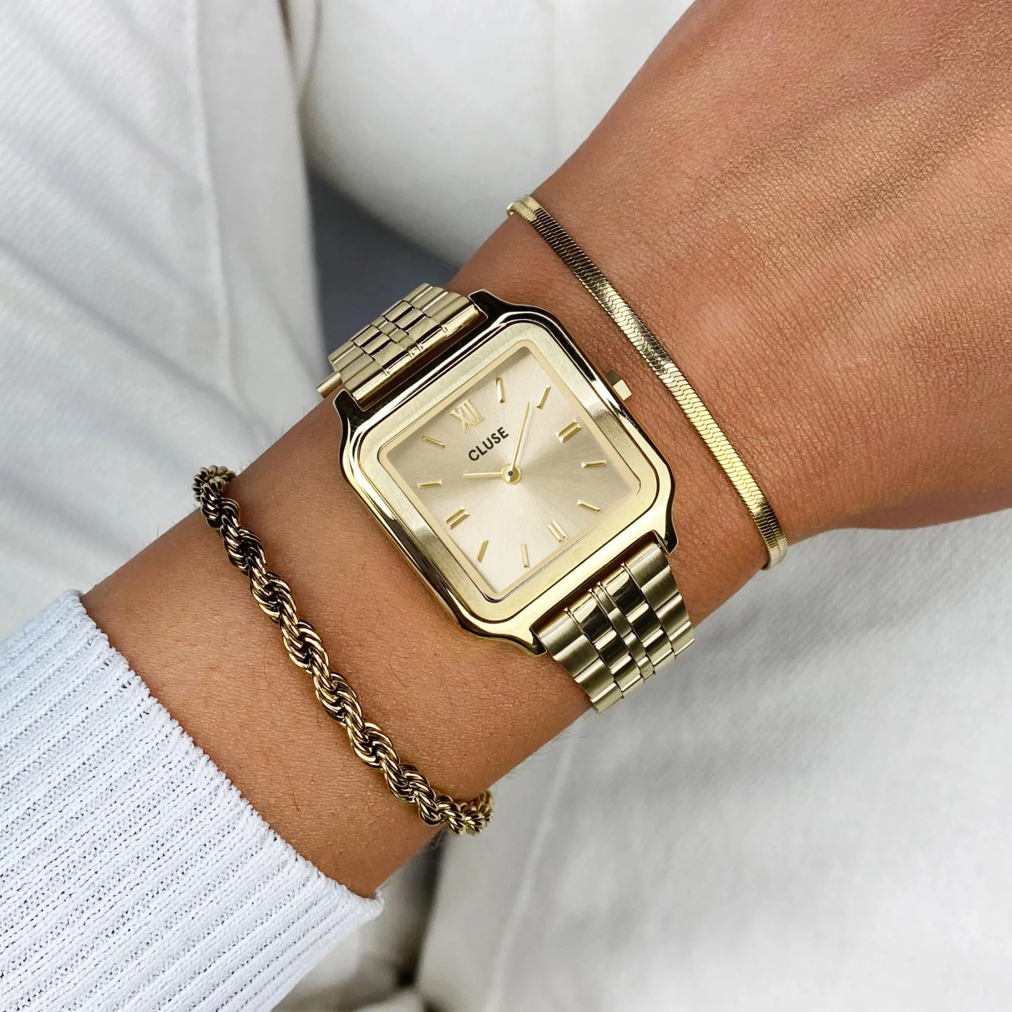 CLUSE Gracieuse Quartz Gold Dial Steel Strap Women's Watch CW11902 - Image 15
