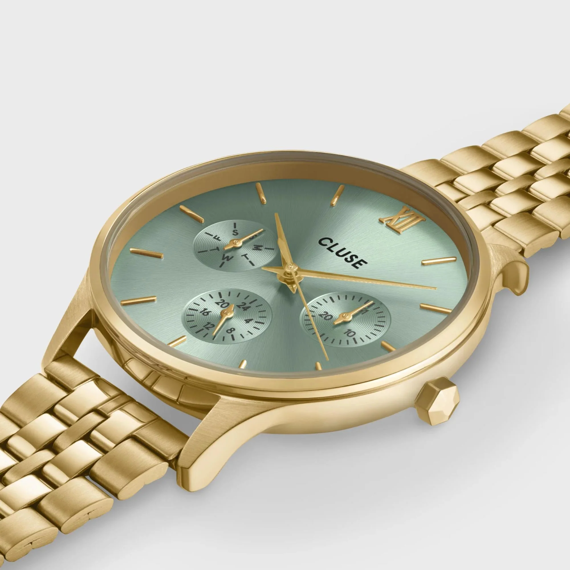 CLUSE Minuit Quartz Chronograph Green Dial Steel Strap Women's Watch CW10709 - Image 11