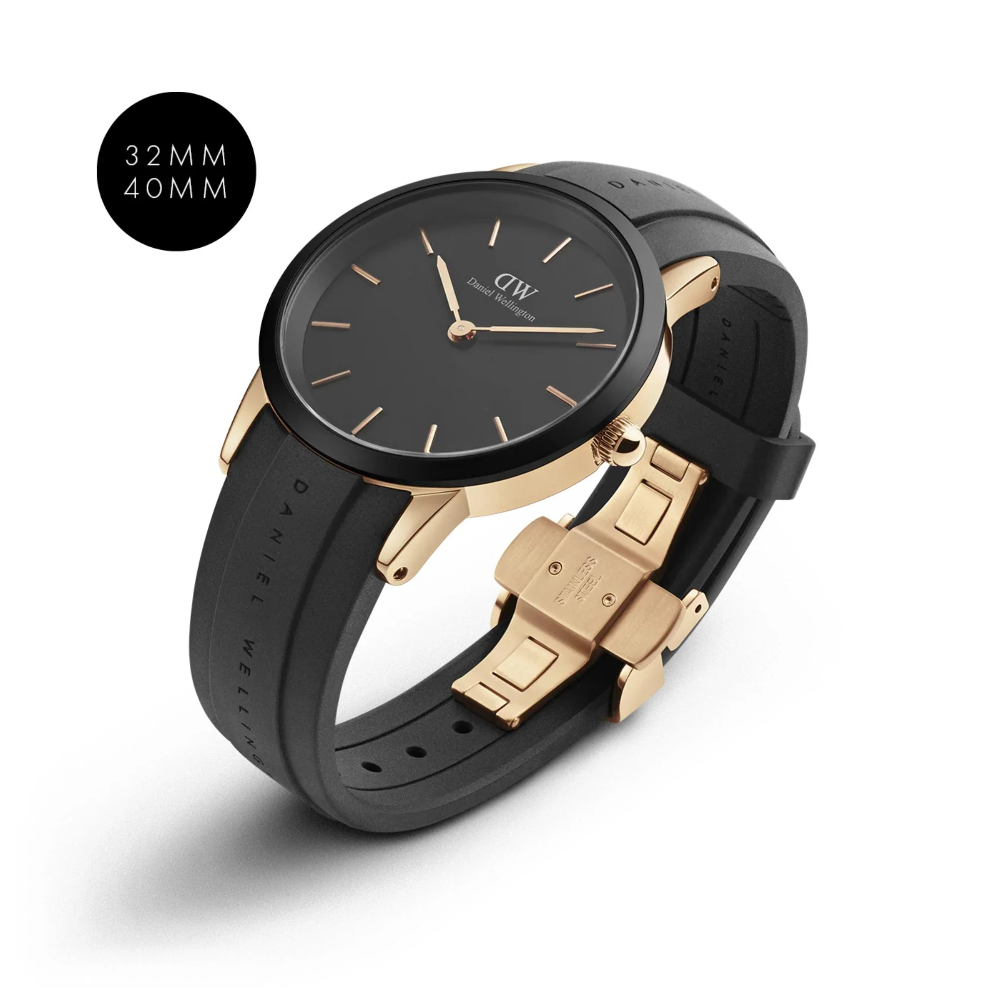 Daniel Wellington Iconic Motion Quartz Black Dial Rubber Strap Men's Watch DW00100425 - Image 3