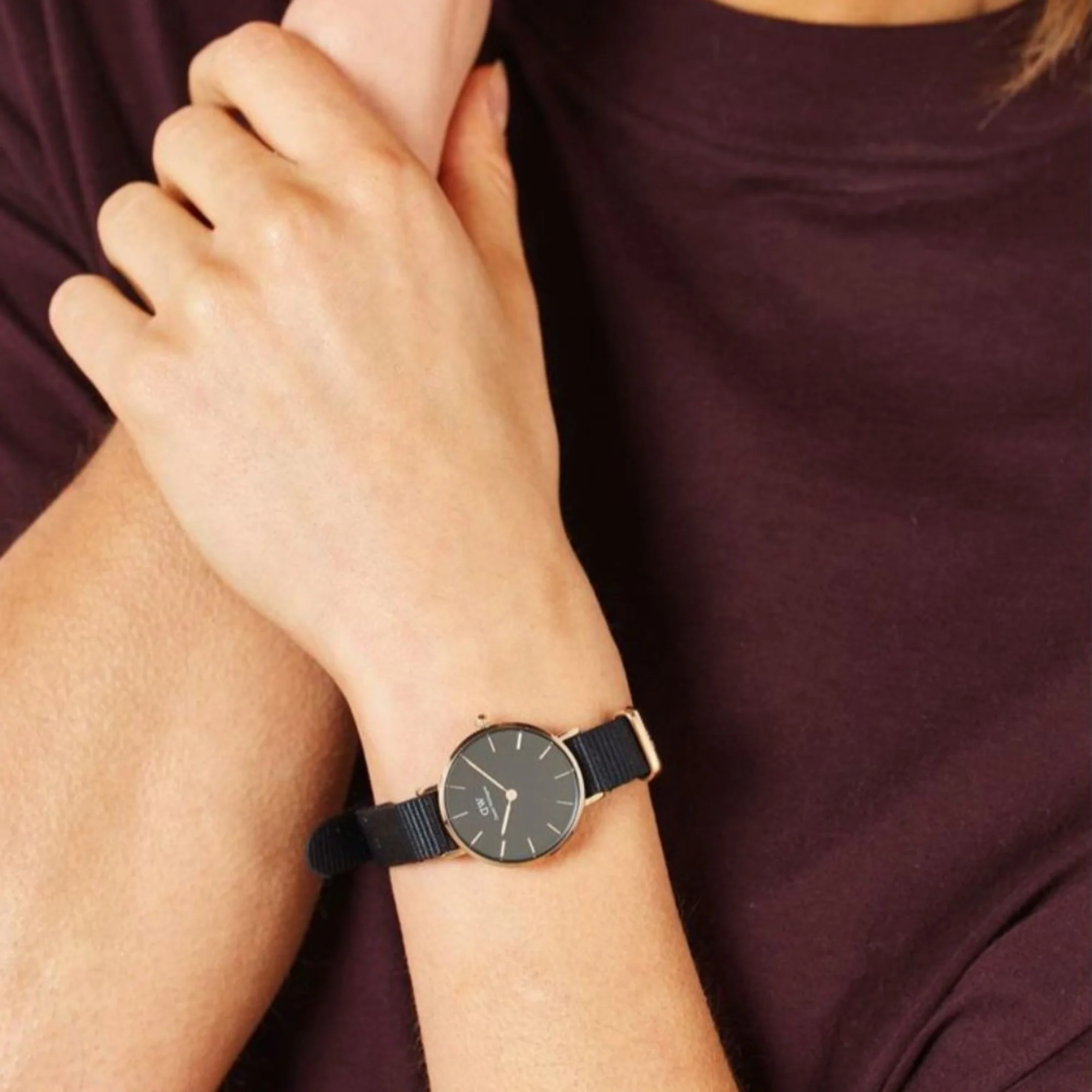 Daniel Wellington Petite Black Dial Fabric Strap Women's Watch DW00100247 - Image 2