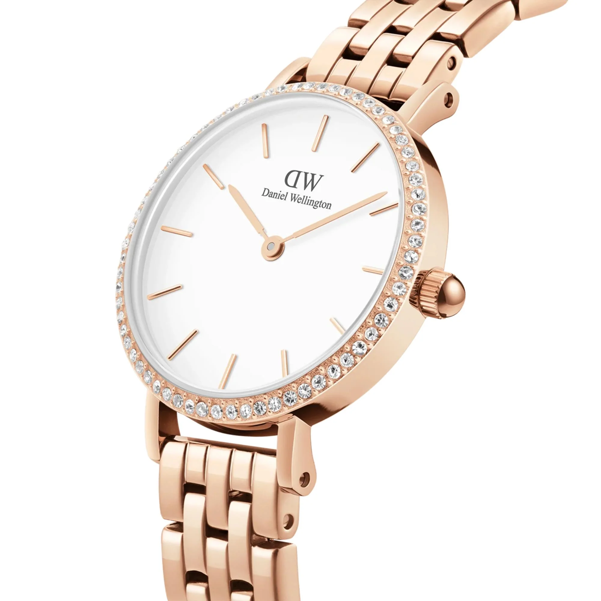 Daniel Wellington Petite Lumine Bezel Quartz White Dial Steel Strap Women's Watch DW00100666 - Image 3