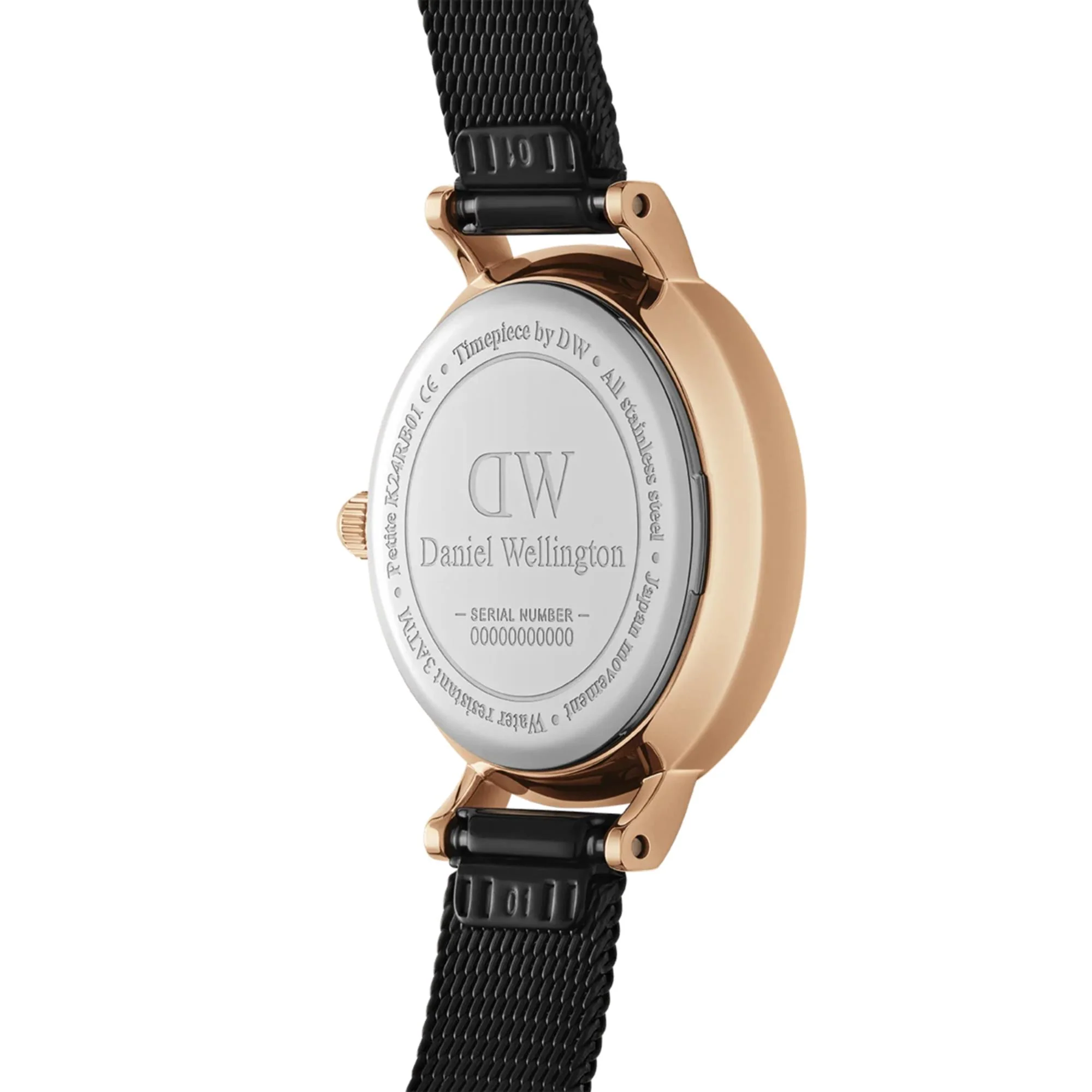 Daniel Wellington Petite Pressed Ashfield Quartz Black Dial Steel Strap Women's Watch DW00100441 - Image 2