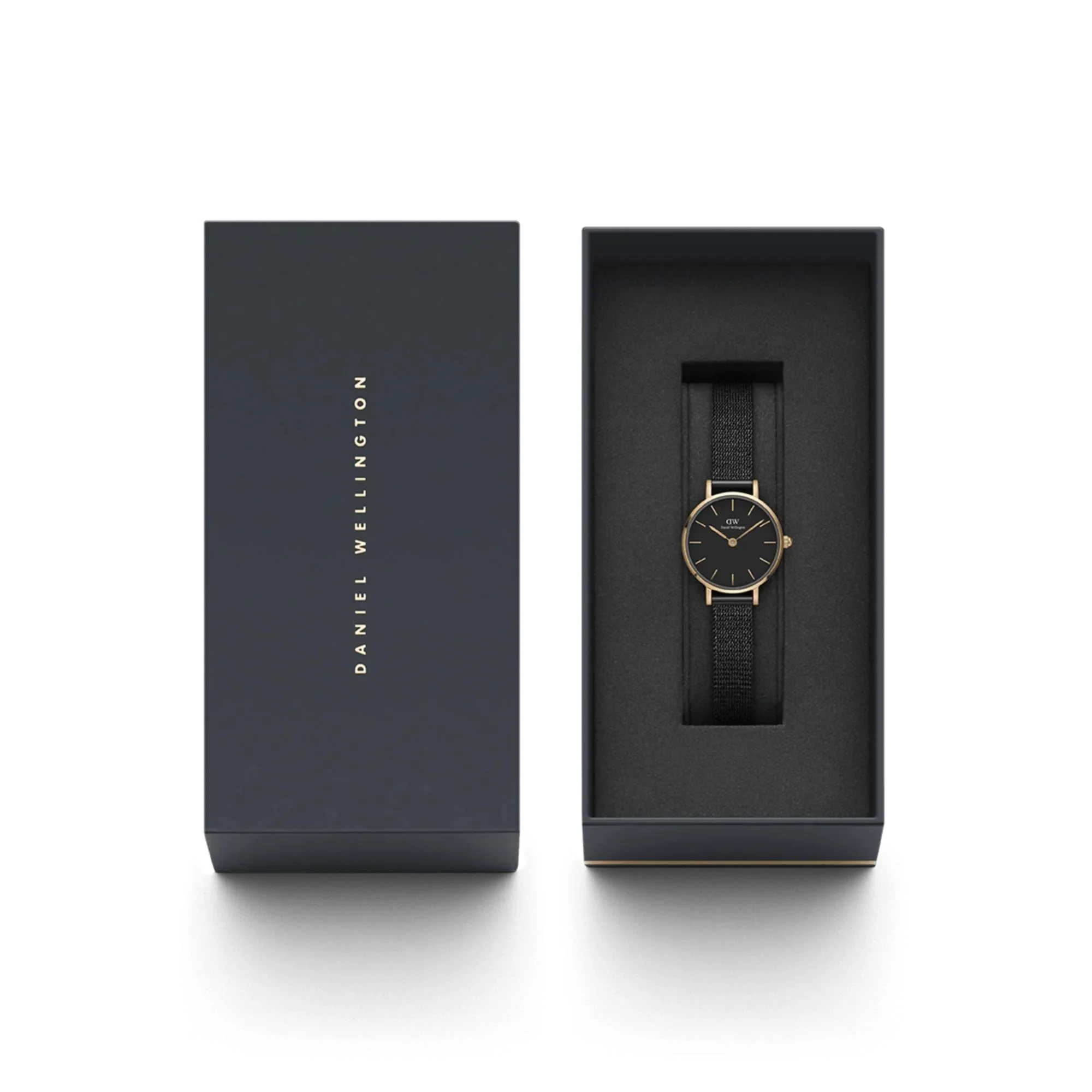 Daniel Wellington Petite Pressed Ashfield Quartz Black Dial Steel Strap Women's Watch DW00100441 - Image 5