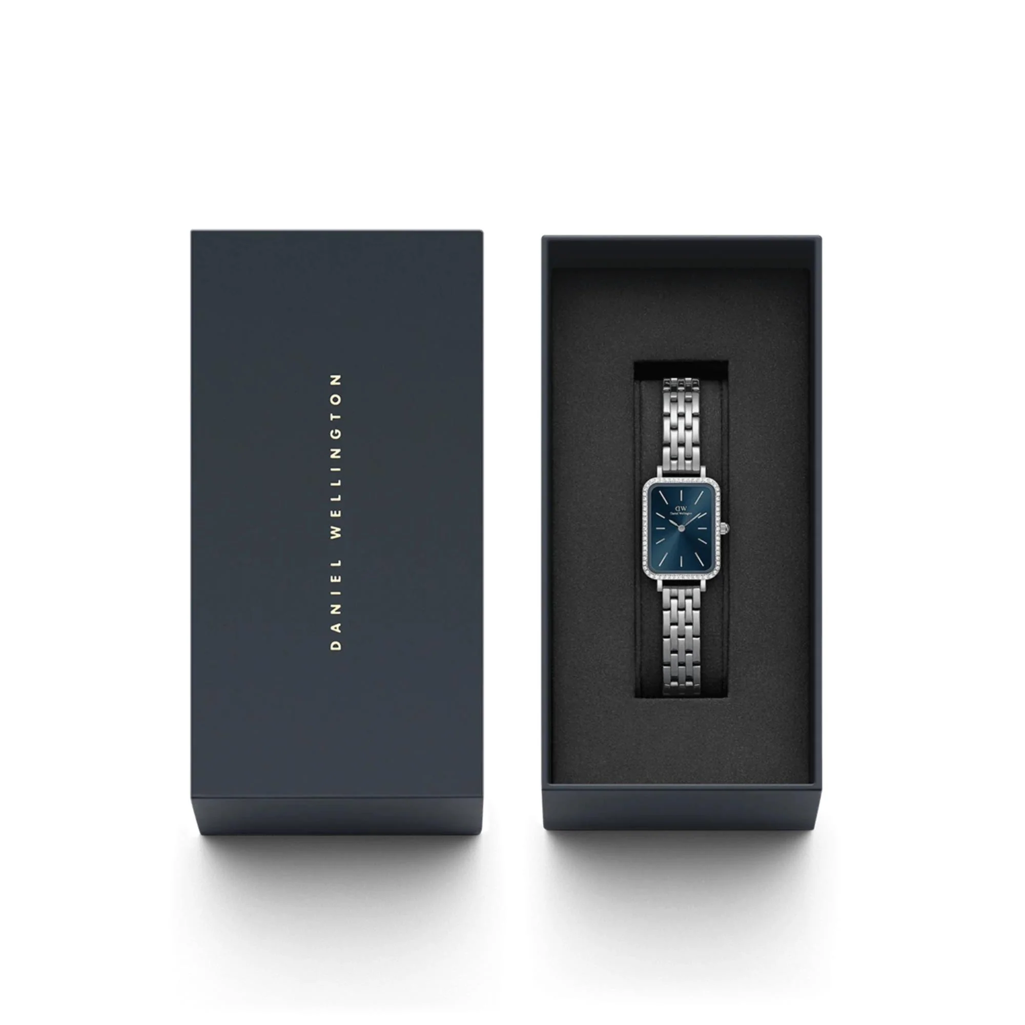 Daniel Wellington Quadro Arctic Blue Sunray Dial Stainless Steel Strap Women's Watch DW00100670 - Image 9
