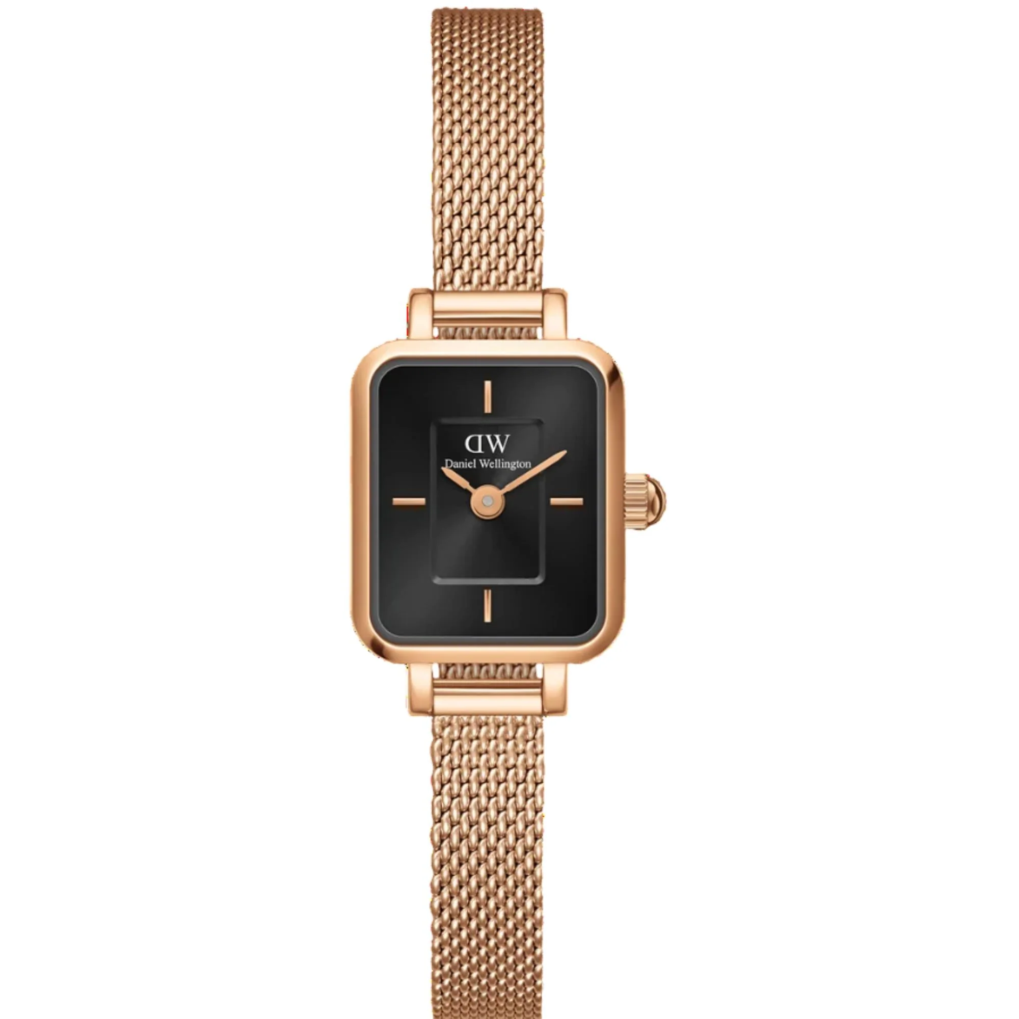 Daniel Wellington Quadro Black Dial Stainless Steel Strap Women's Watch DW00100647