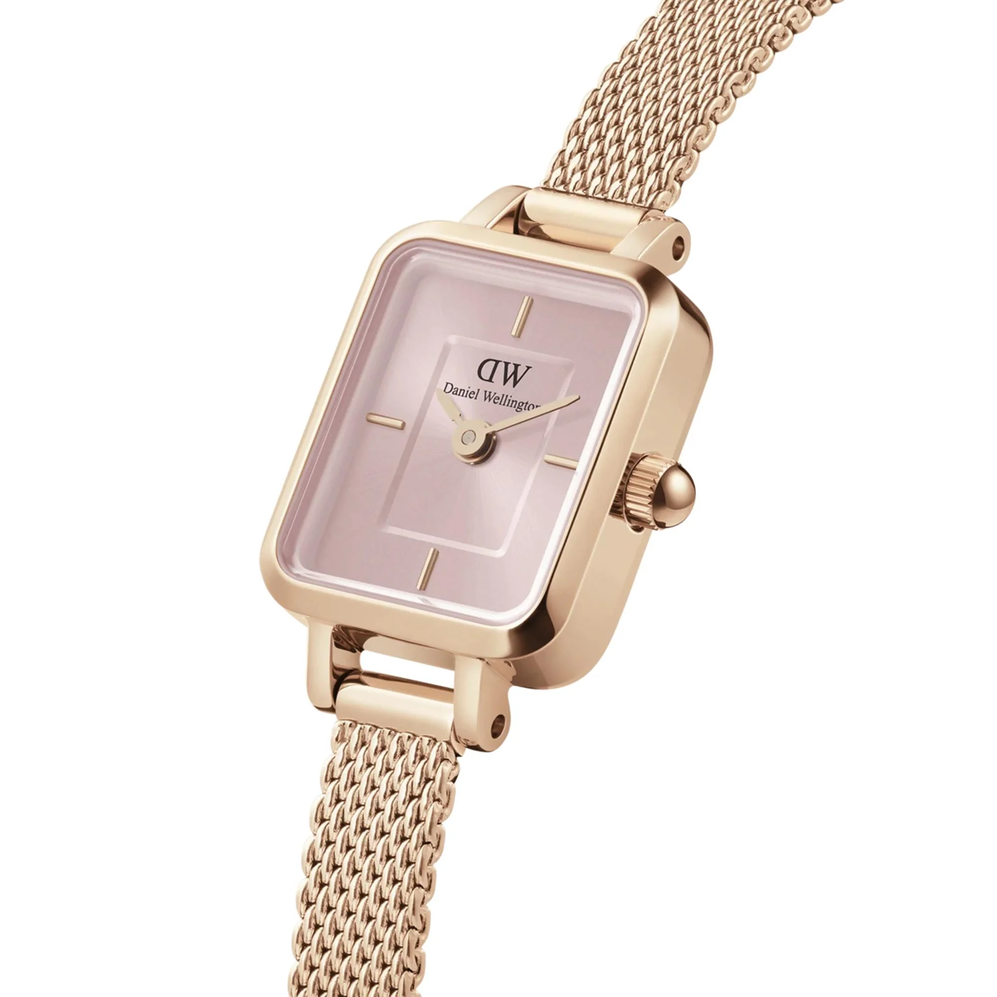 Daniel Wellington Quadro Pink Dial Stainless Steel Strap Women's Watch DW00100650 - Image 3